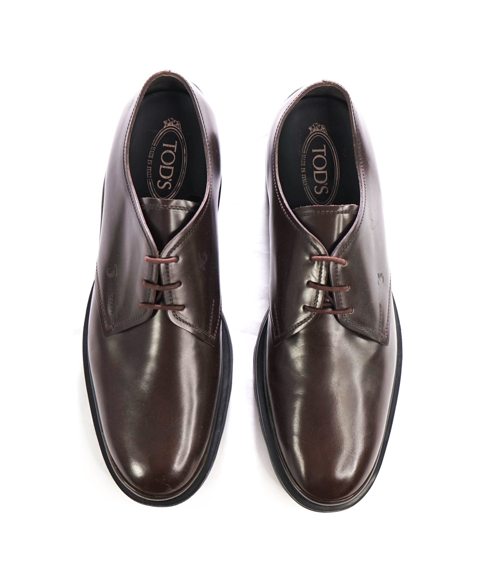 $750 TOD'S - Brown Leather Lug-Sole Derby - US 12.5 (11.5UK)