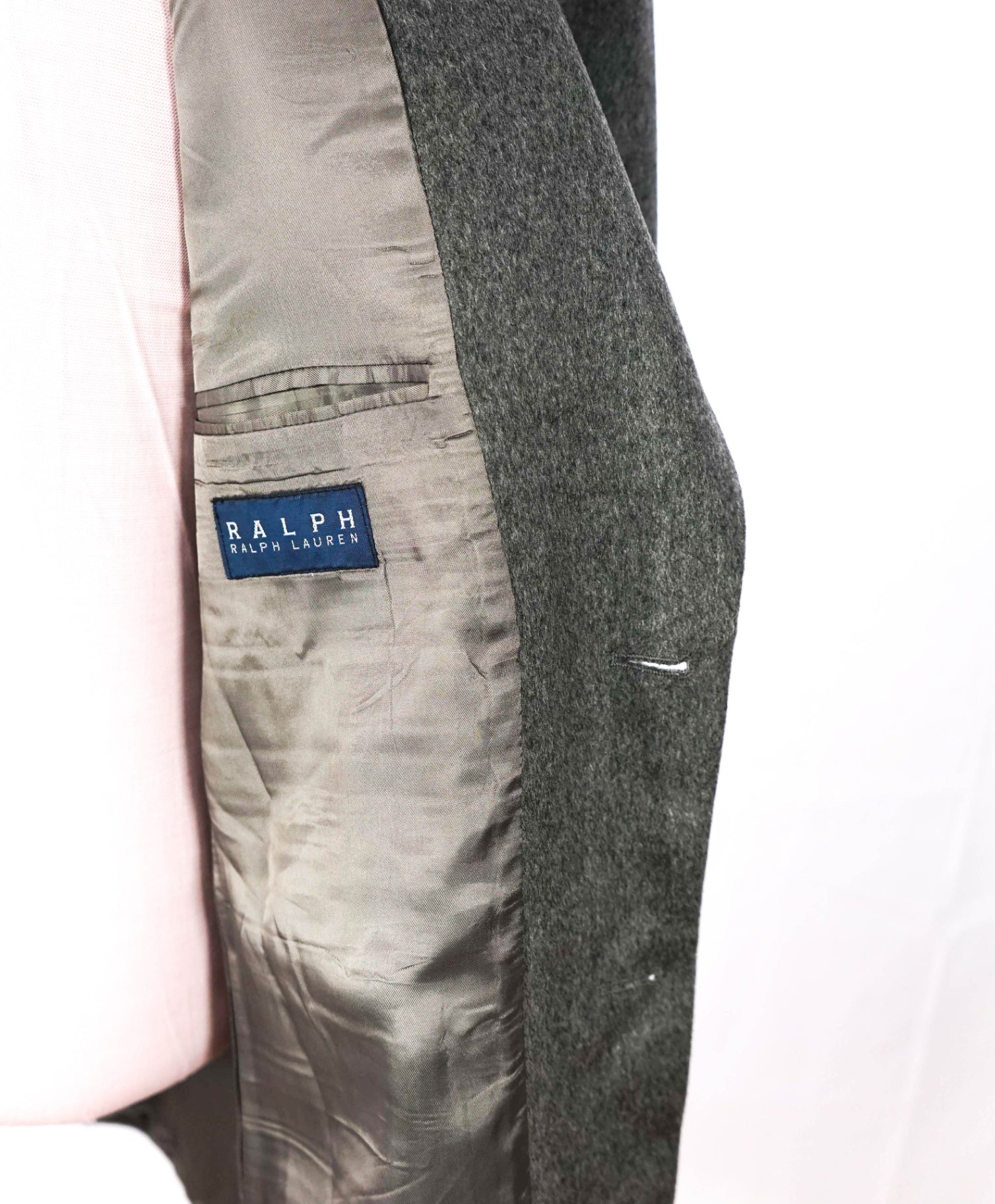$795 RALPH LAUREN - VINTAGE Gray 100% Cashmere Blazer - 44R
