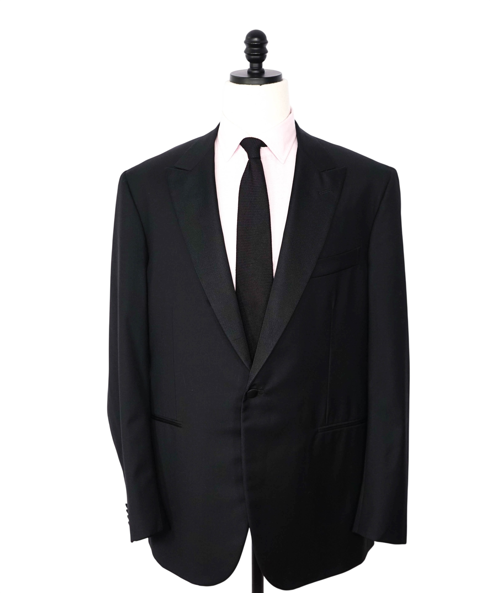 $4,595 ISAIA - Black Wool Peak Lapel Dinner Jacket - 52L