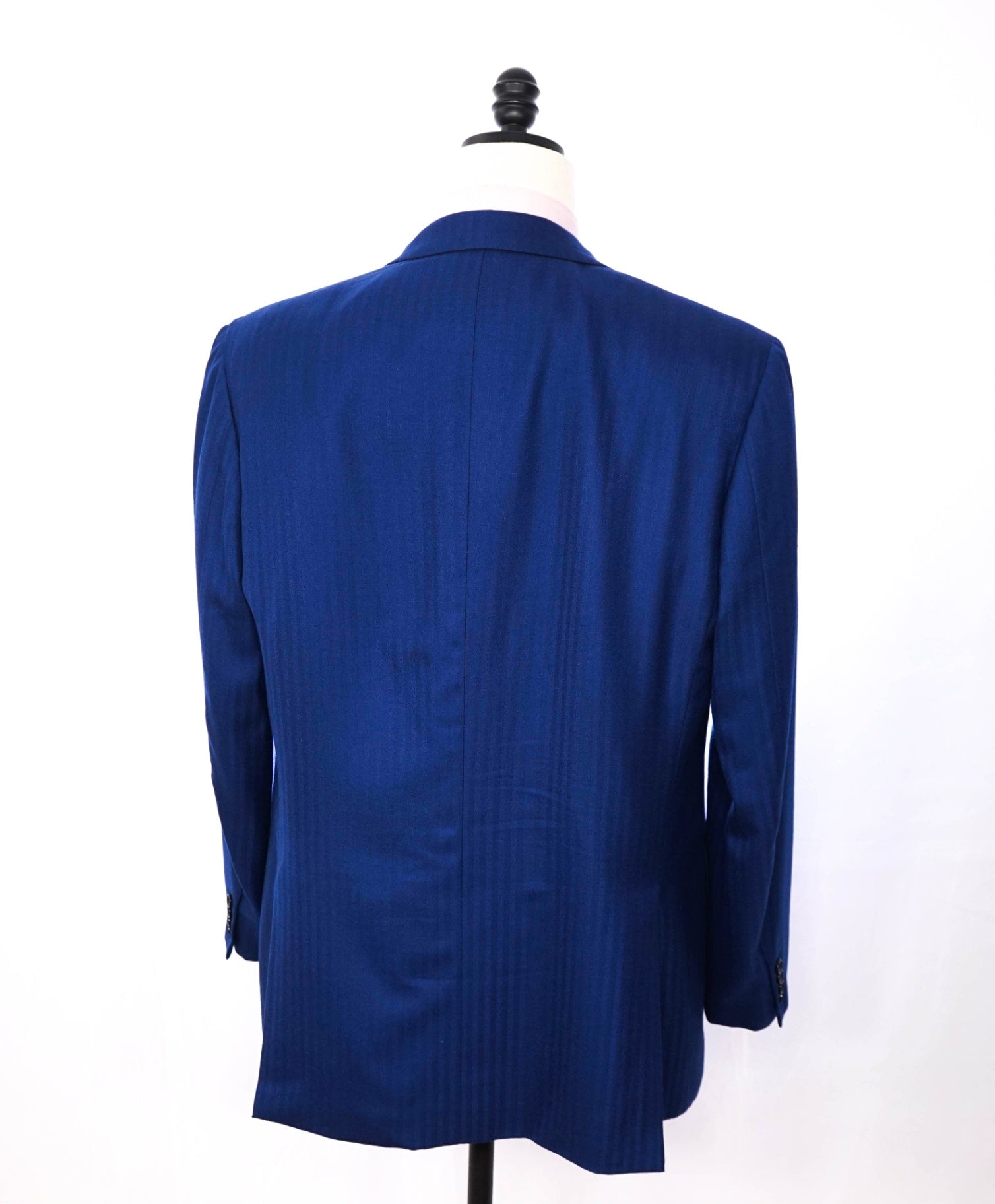 $5,300 BRIONI - Blue Tonal Stripe Wool/Silk Blazer - 44R