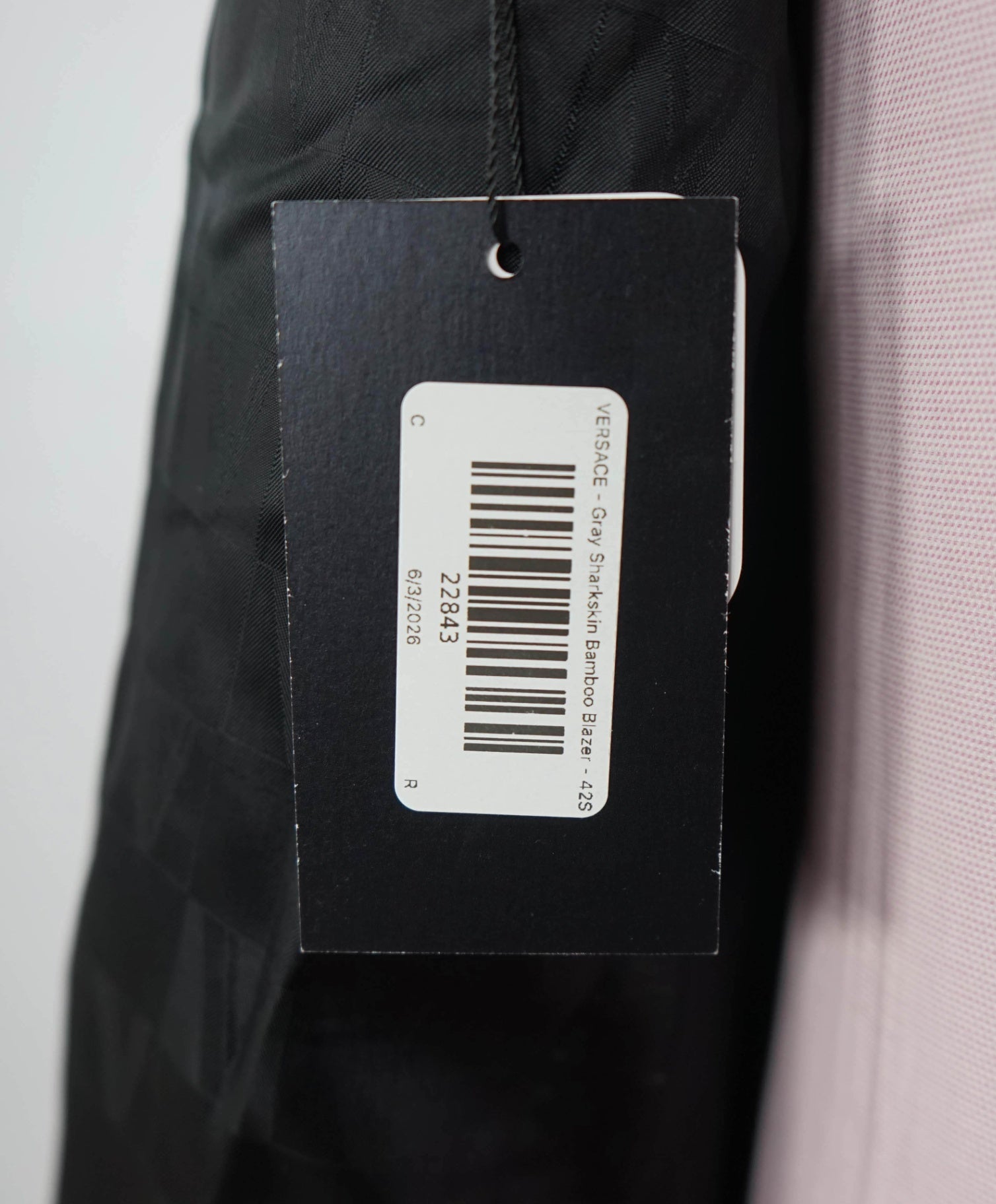 $695 VERSACE - Gray Sharkskin Bamboo Blazer - 42S