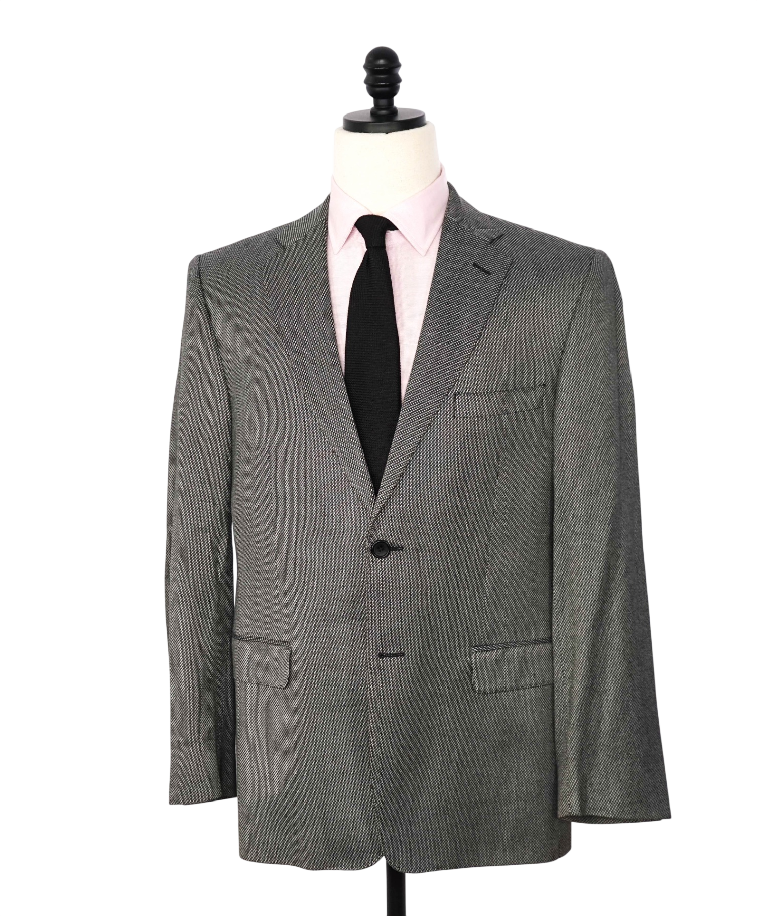 $695 VERSACE - Gray Sharkskin Bamboo Blazer - 42S