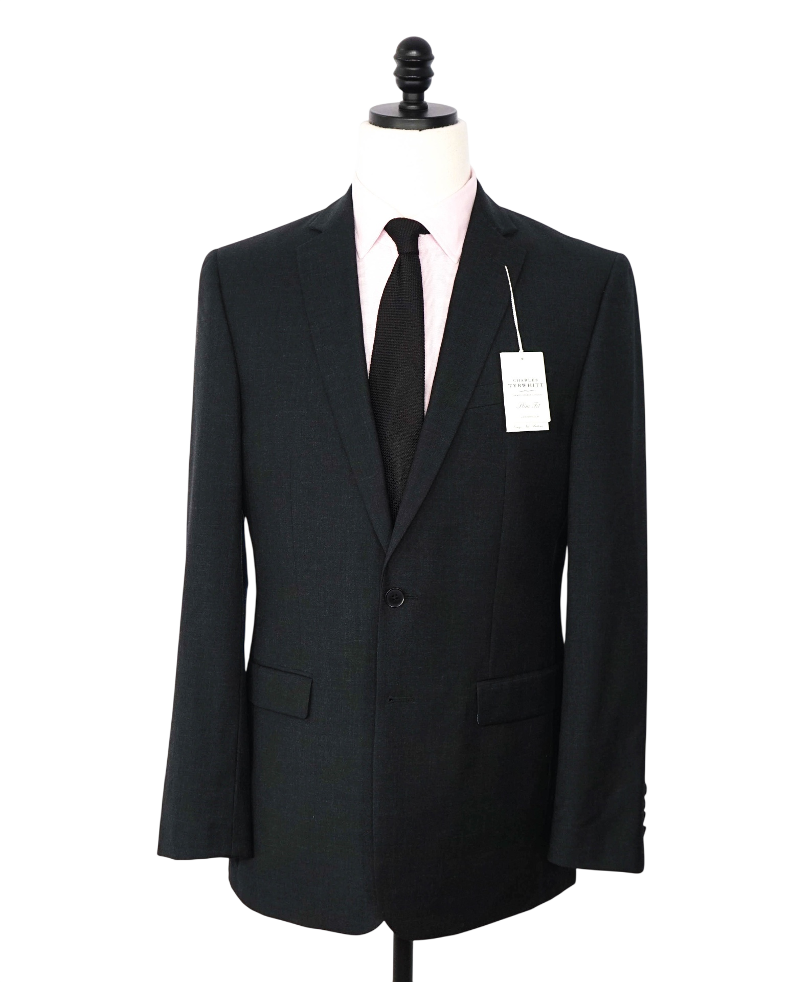$420 CHARLES TYRWHITT - Solid Gray Super 110 Wool Blazer - 40L