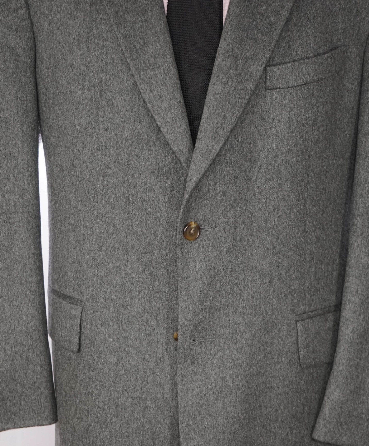 $795 RALPH LAUREN - VINTAGE Gray 100% Cashmere Blazer - 44R