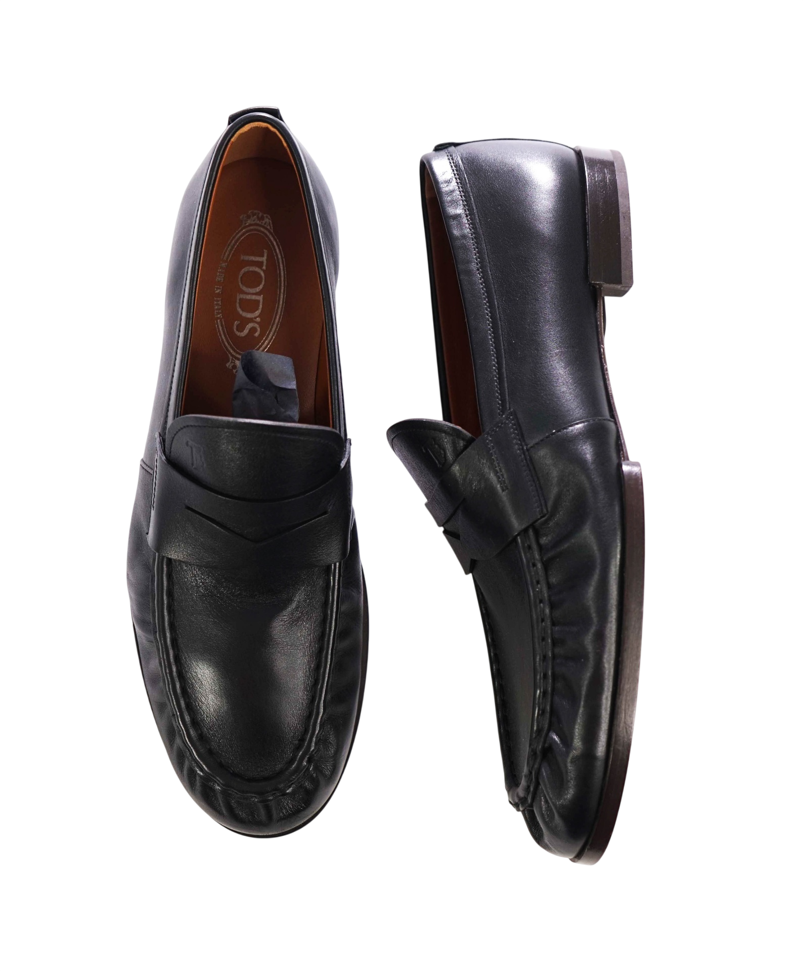 $825 TOD'S - Black Leather Penny YSL Loafers - US 9 (8UK)