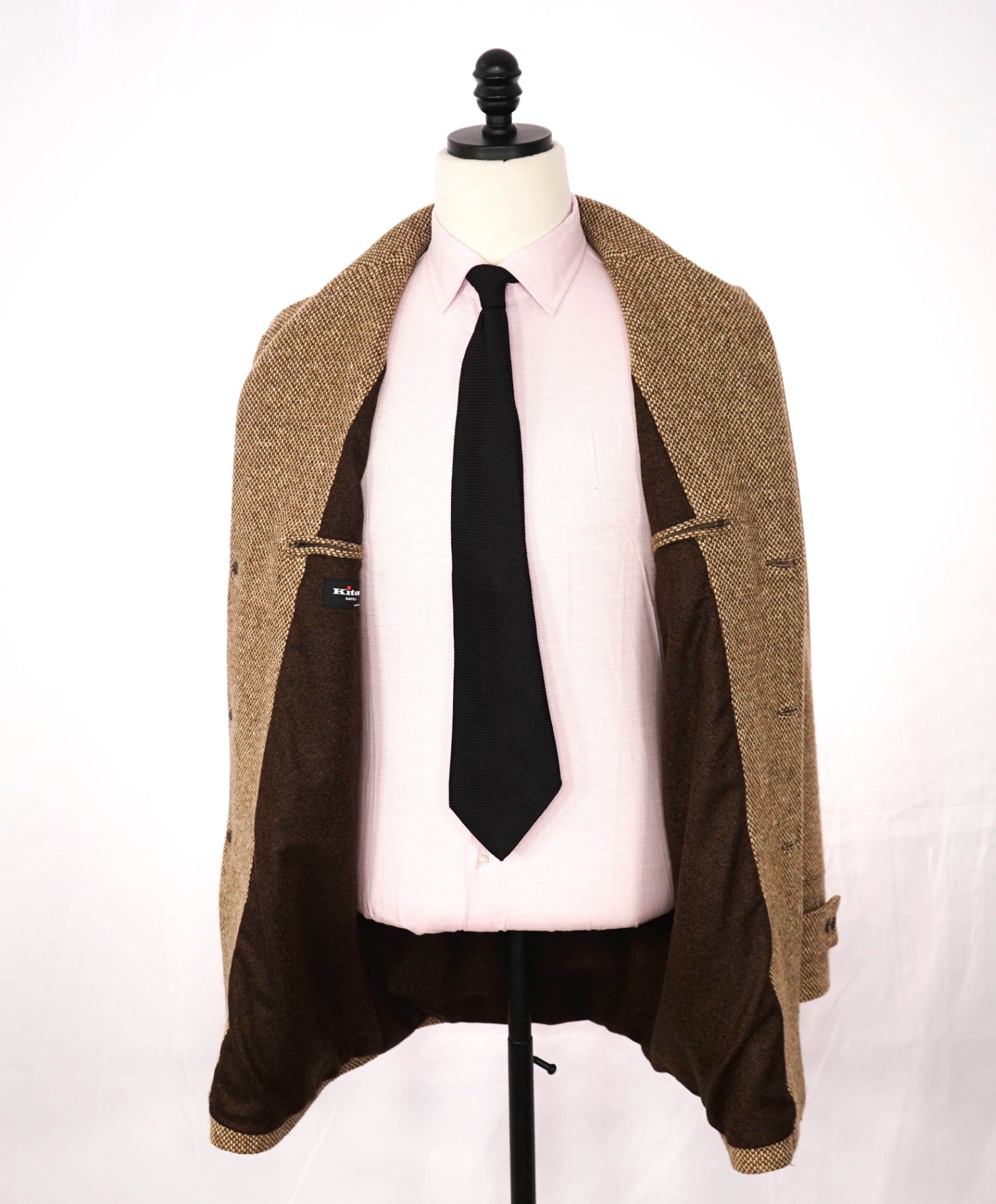 $7,800 KITON - Brown Cashmere Textured Overcoat Coat - 42 US