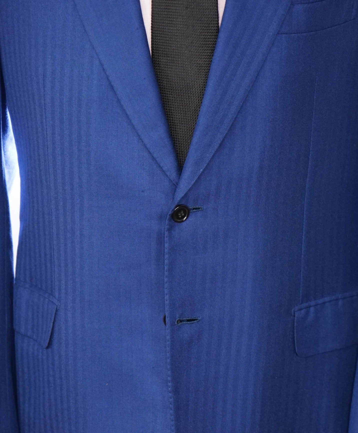 $5,300 BRIONI - Blue Tonal Stripe Wool/Silk Blazer - 44R