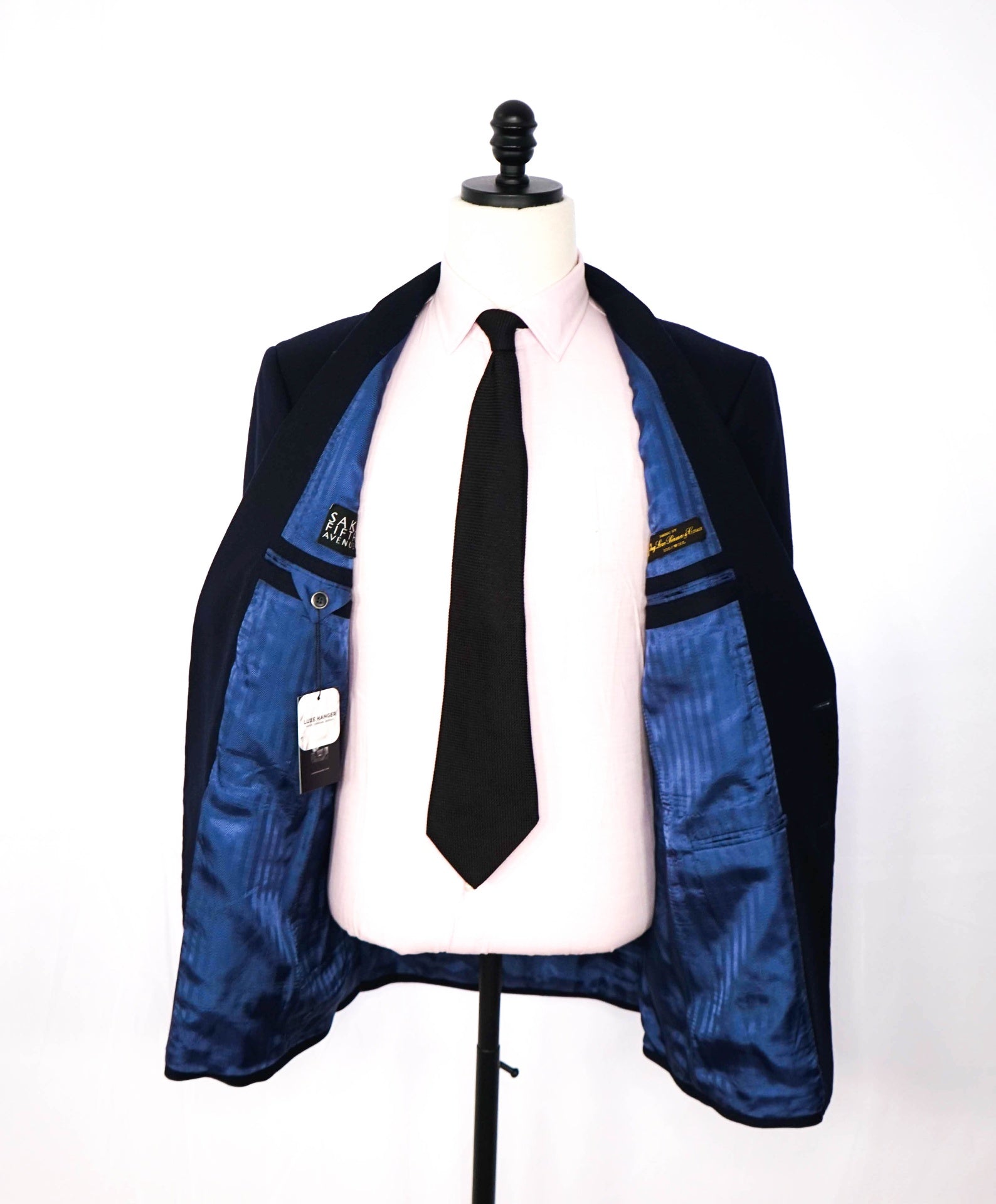 $798 LORO PIANA For SFA - Navy Blue Woven Wool Blazer - 42R