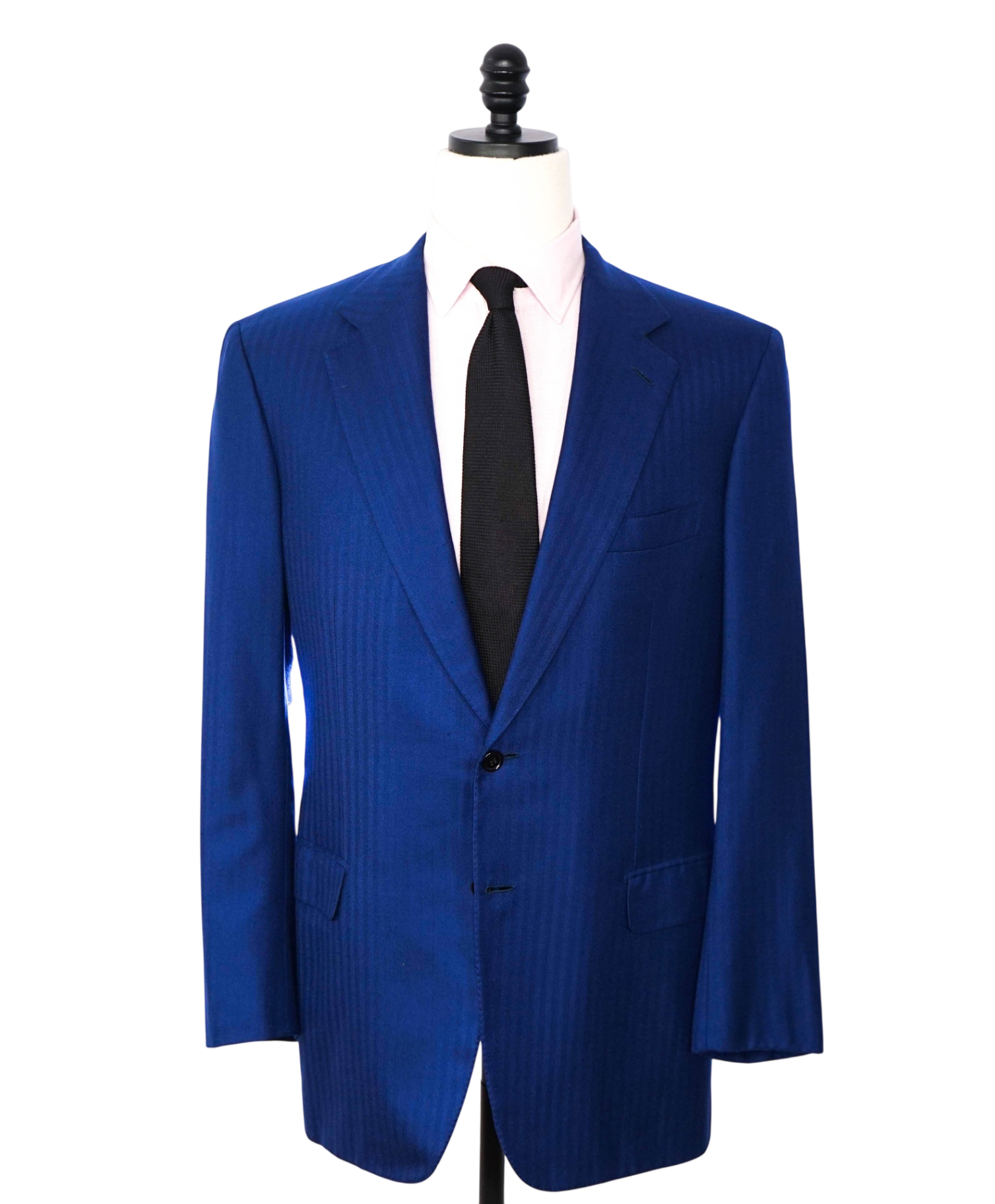 $5,300 BRIONI - Blue Tonal Stripe Wool/Silk Blazer - 44R
