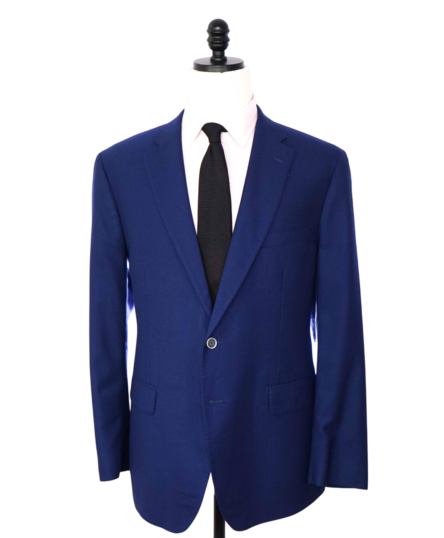 $998 ZEGNA For SFA - Navy Blue Woven Wool/Silk Blazer - 44R