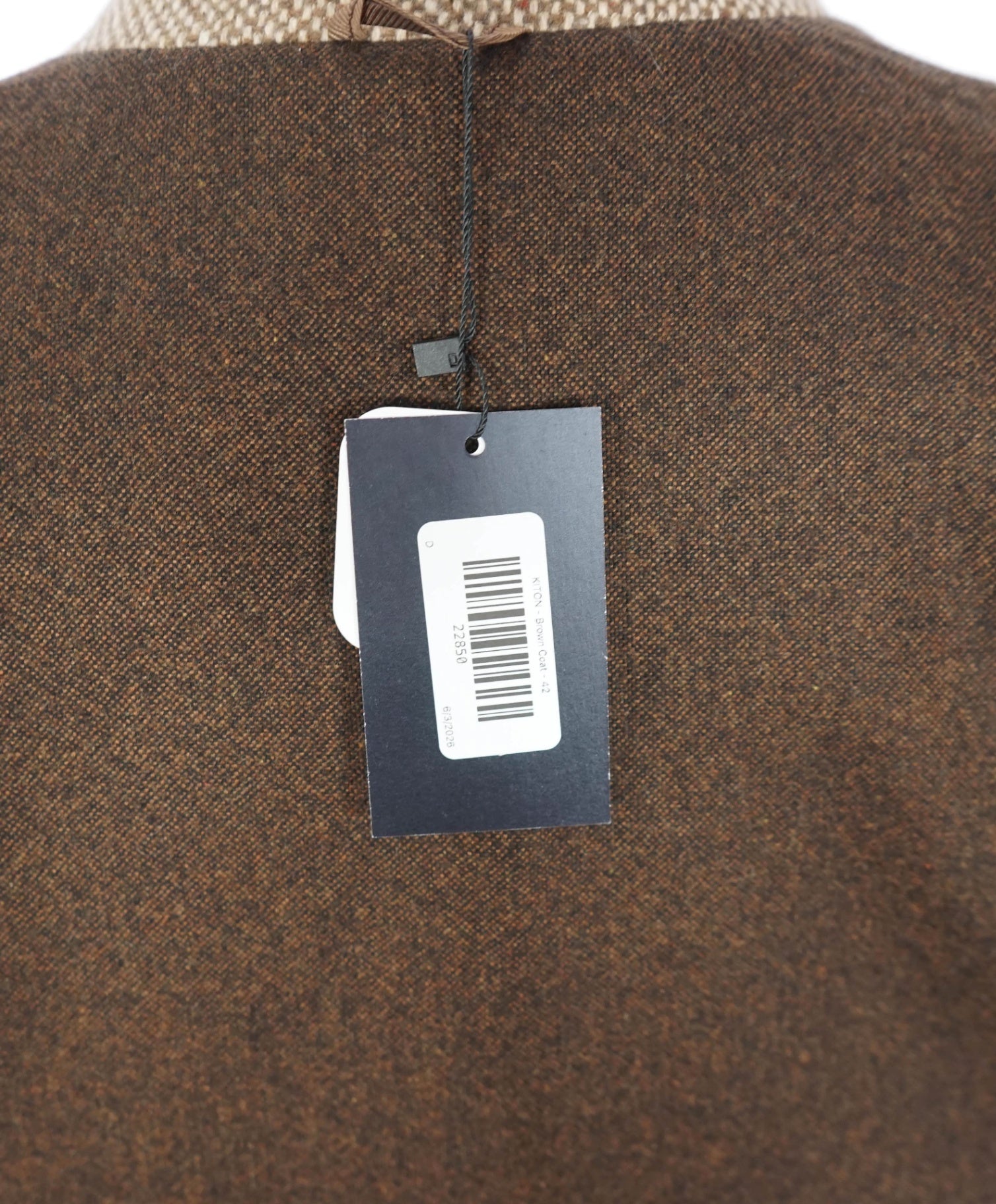 $7,800 KITON - Brown Cashmere Textured Overcoat Coat - 42 US