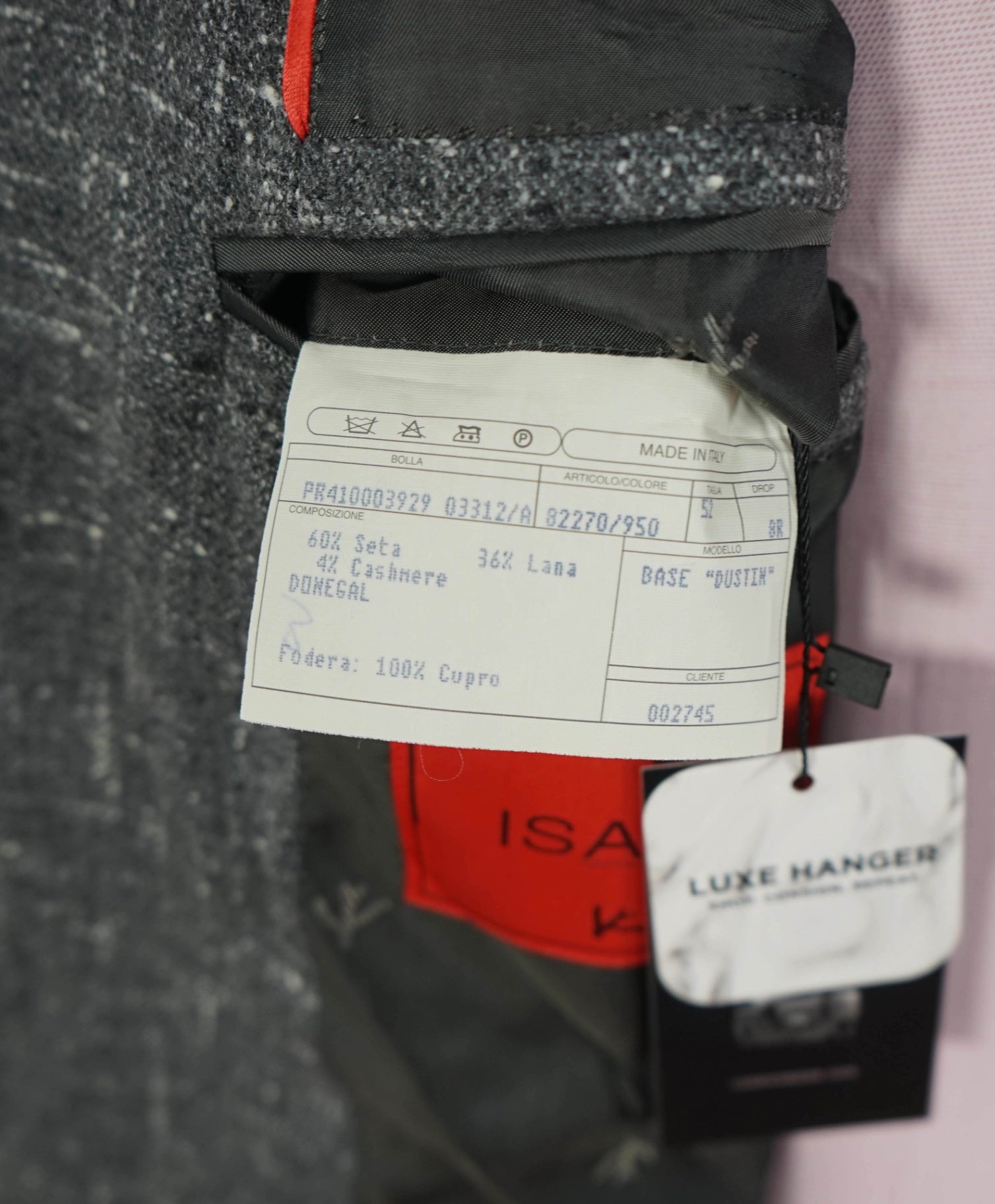 $4,695 ISAIA - Gray Silk/Wool/Cashmere Fleck Sport Coat - 42R