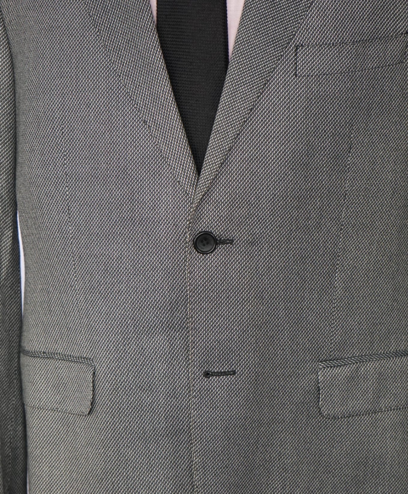 $695 VERSACE - Gray Sharkskin Bamboo Blazer - 42S