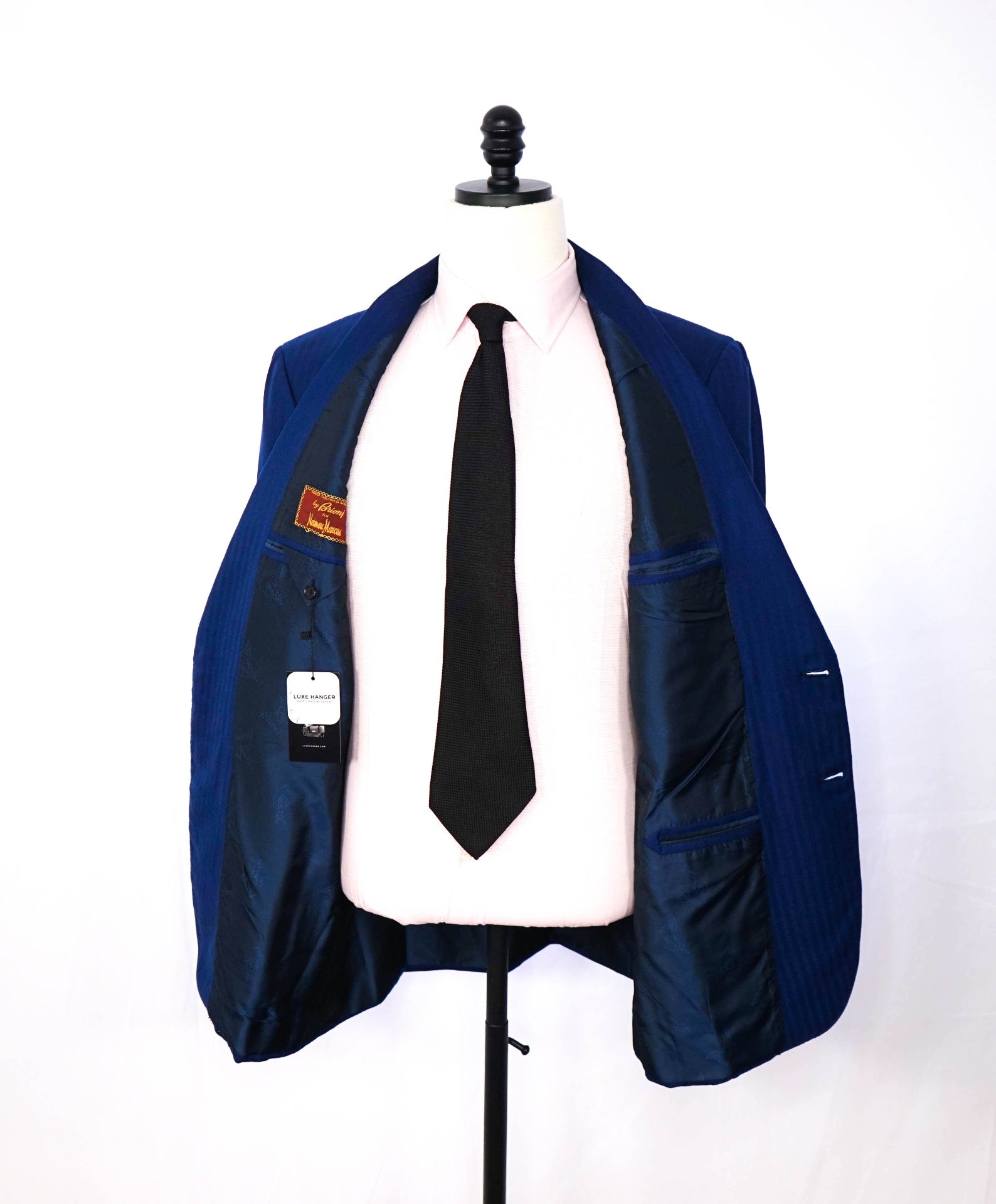 $5,300 BRIONI - Blue Tonal Stripe Wool/Silk Blazer - 44R