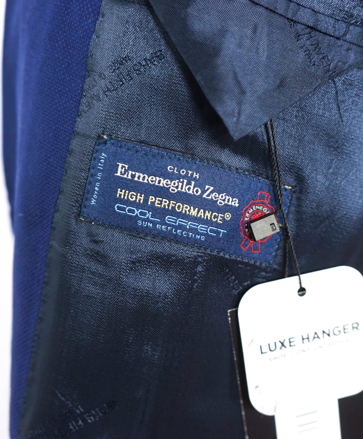 $998 ZEGNA For SFA - Navy Blue Woven Wool/Silk Blazer - 44R