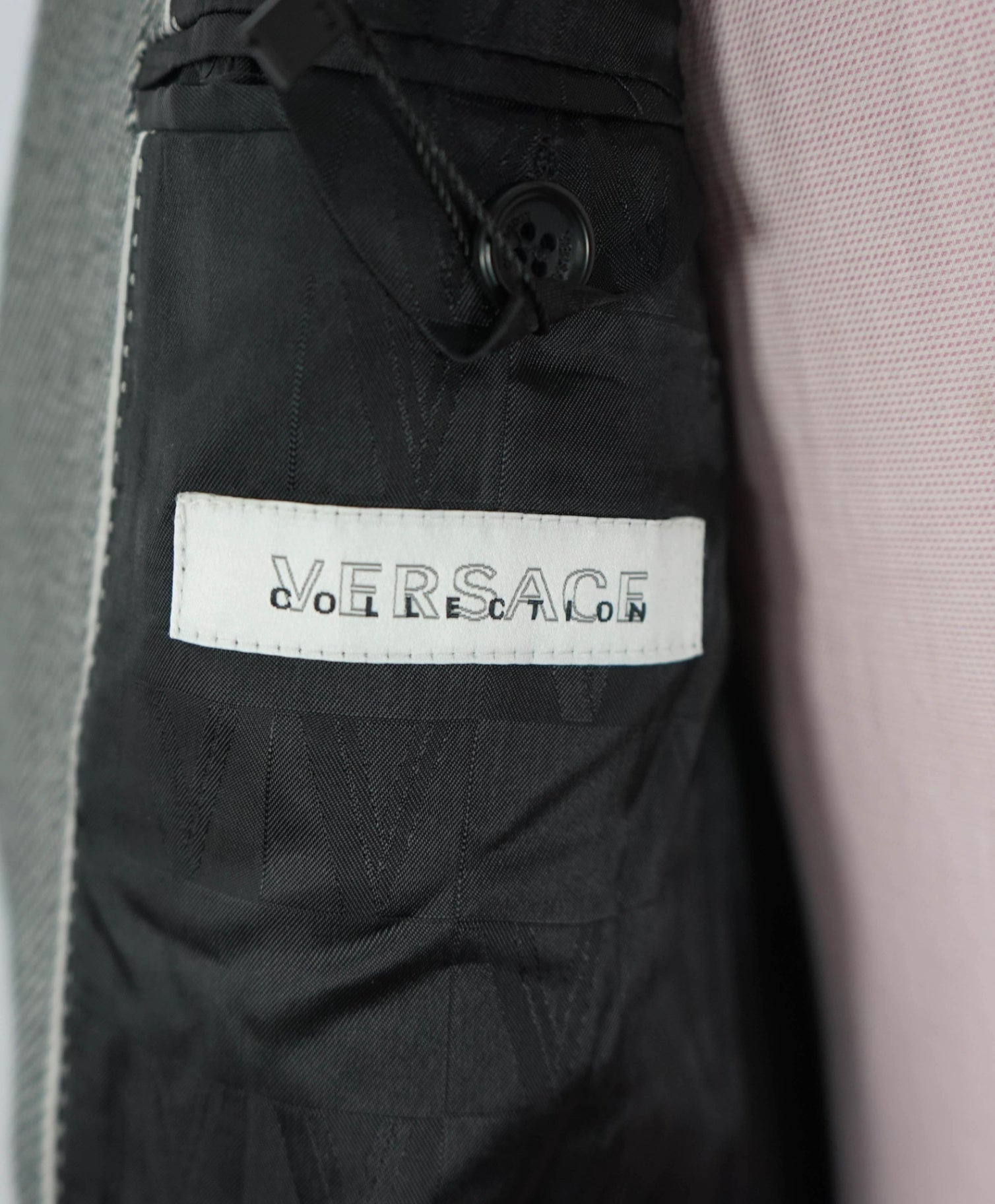 $695 VERSACE - Gray Sharkskin Bamboo Blazer - 42S
