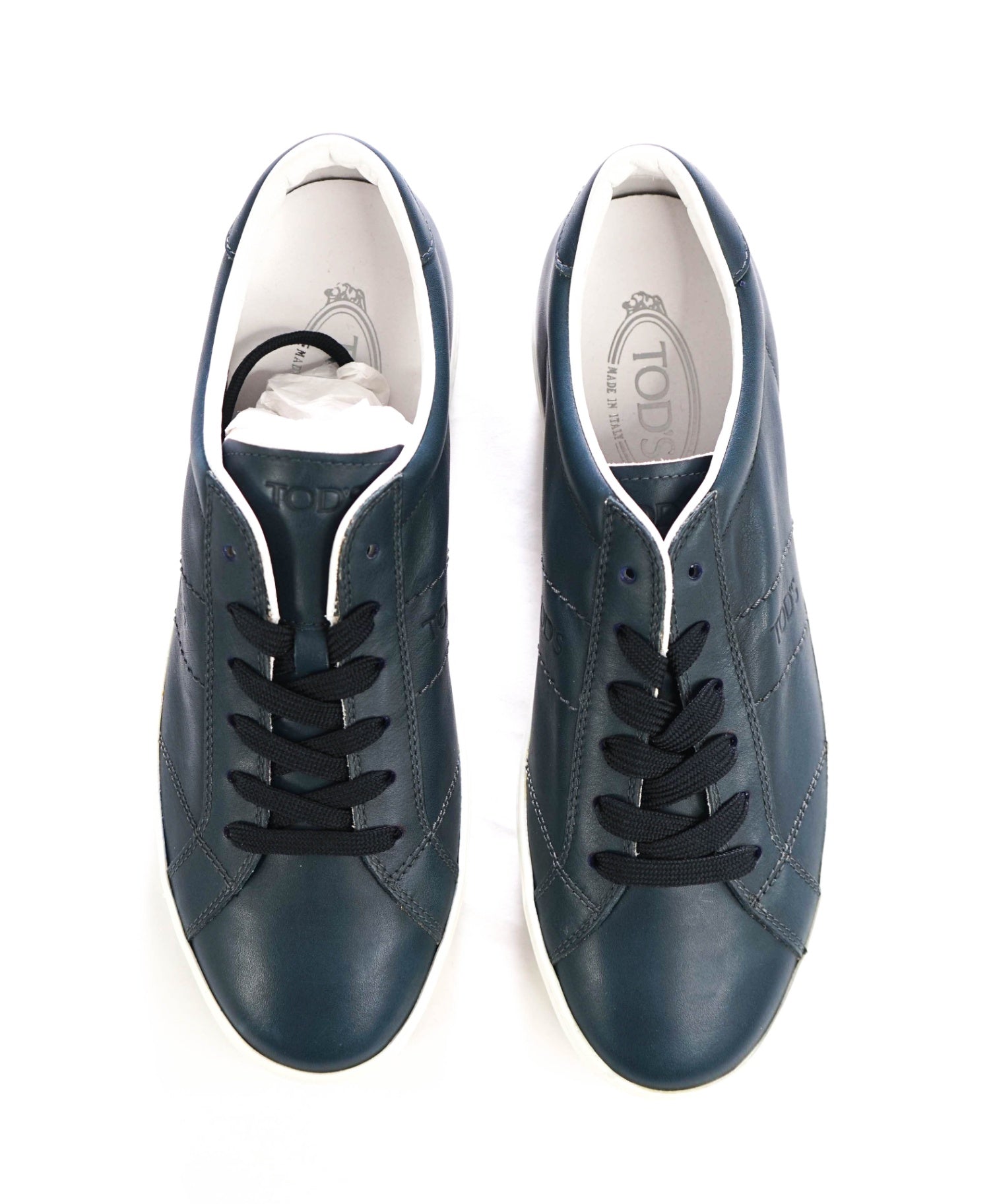 $750 TOD'S - Blue Leather Sneakers - US 9.5 (UK8.5)