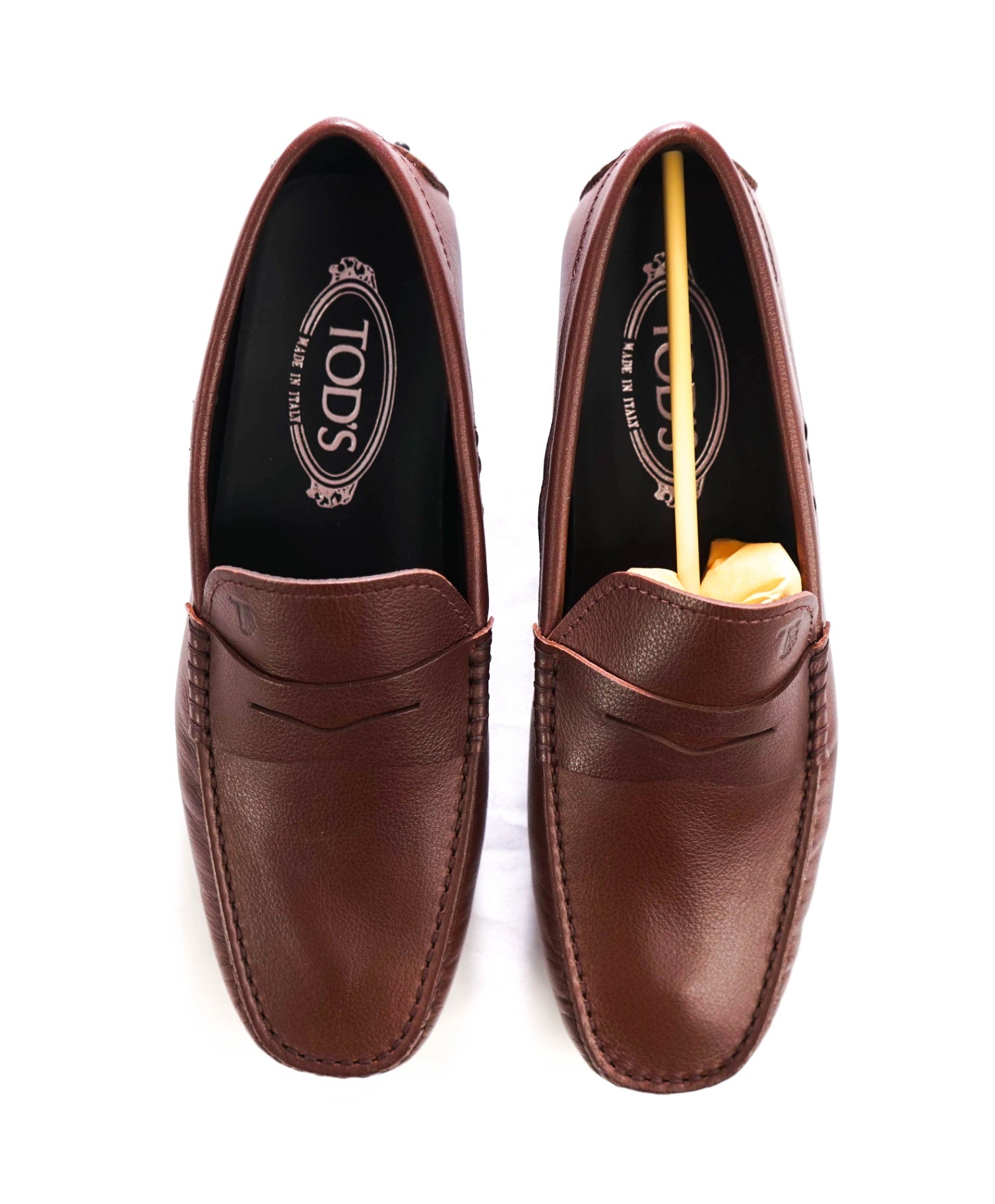 $975 TOD'S - Brown Pebble Leather Driving Loafers - US 7 (6UK)