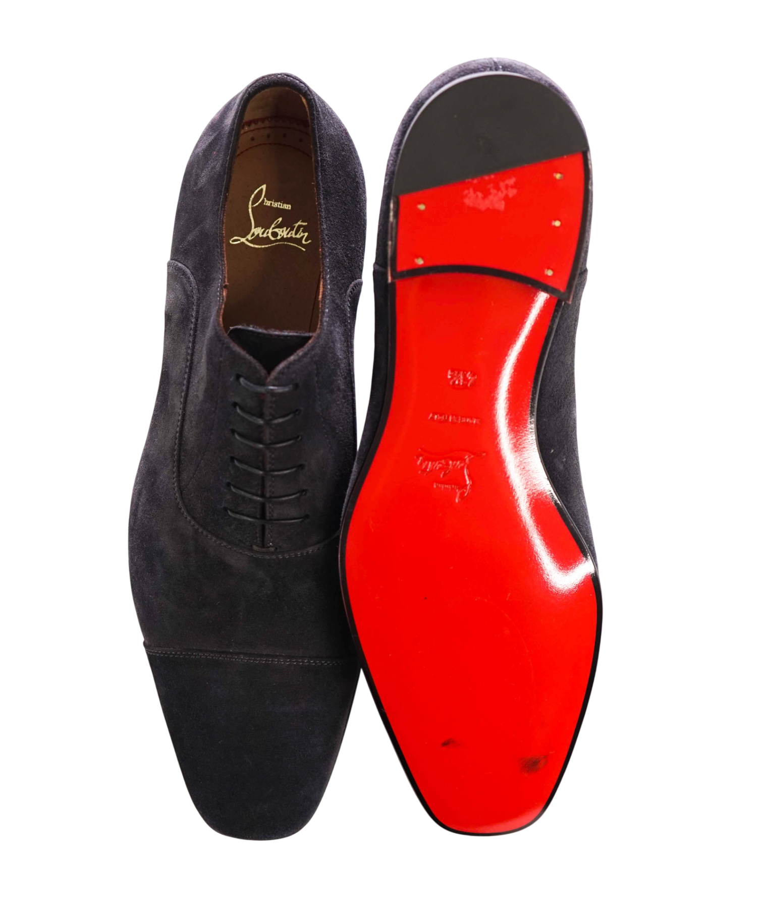 $1,050 LOUBOUTIN - Gray Suede "GREGGO" Oxfords - US 8.5 (41.5EU)