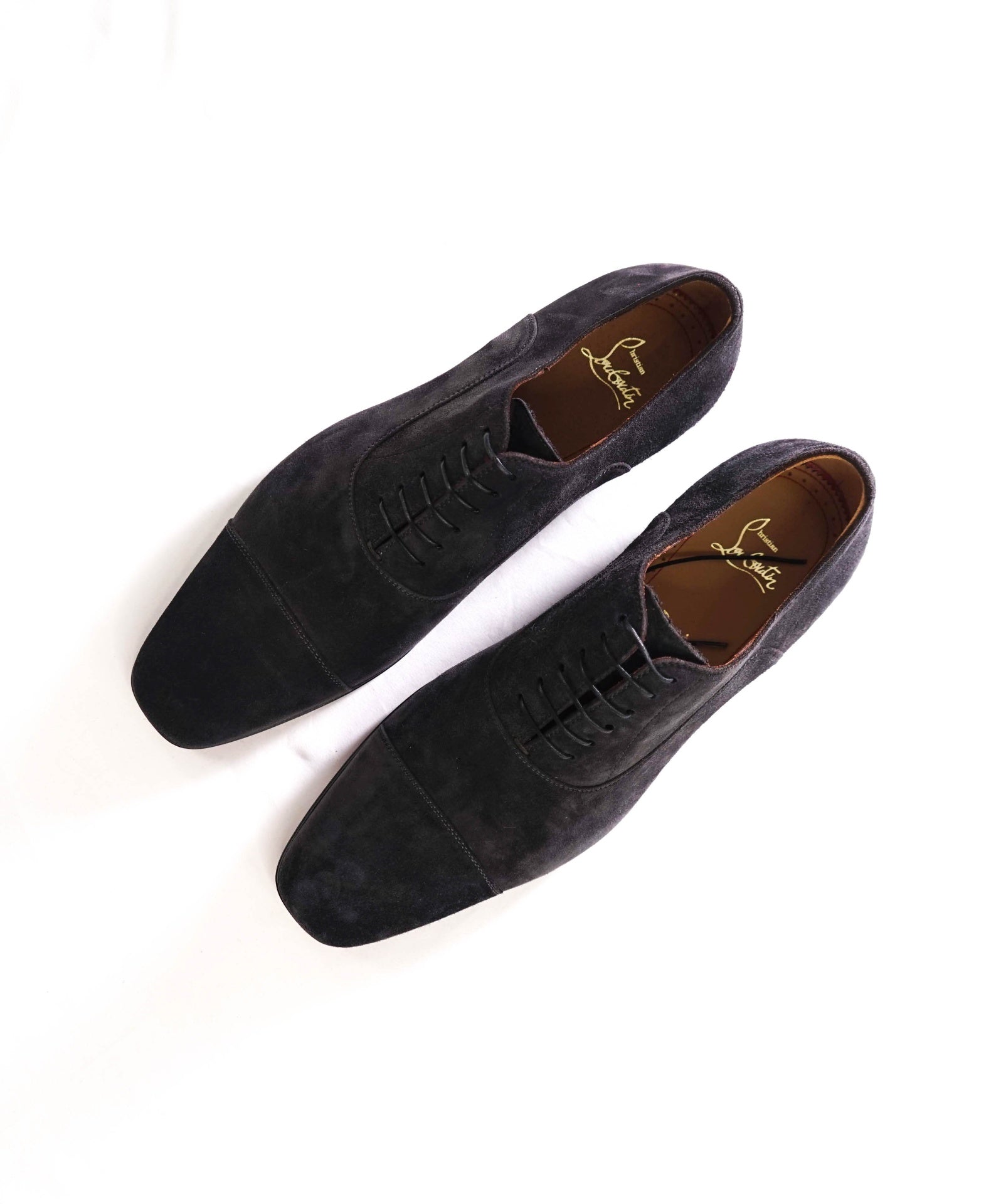 $1,050 LOUBOUTIN - Gray Suede "GREGGO" Oxfords - US 8.5 (41.5EU)