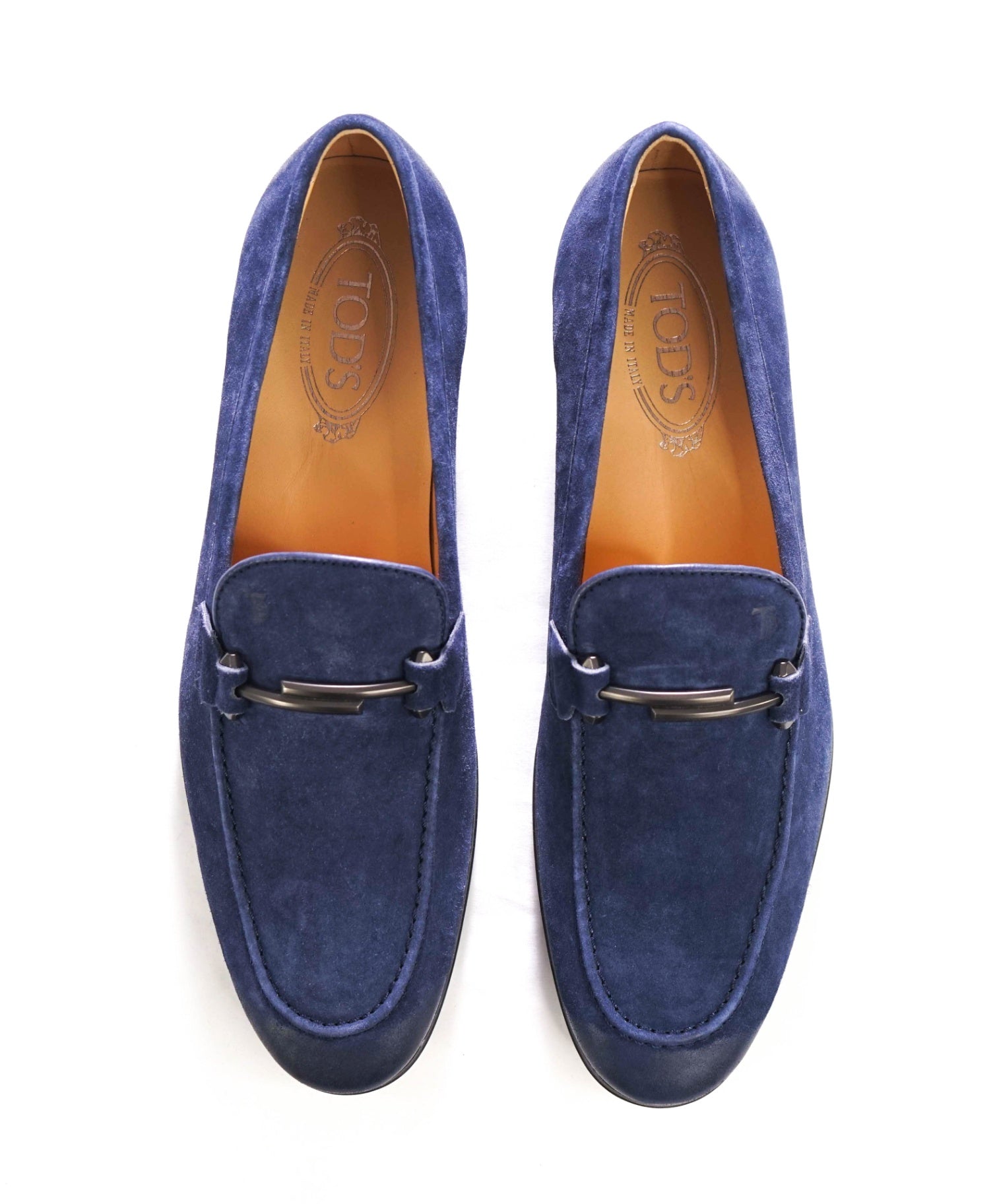 $975 TOD'S - Navy Blue Distressed Suede Loafers - US 9.5 (8.5UK)