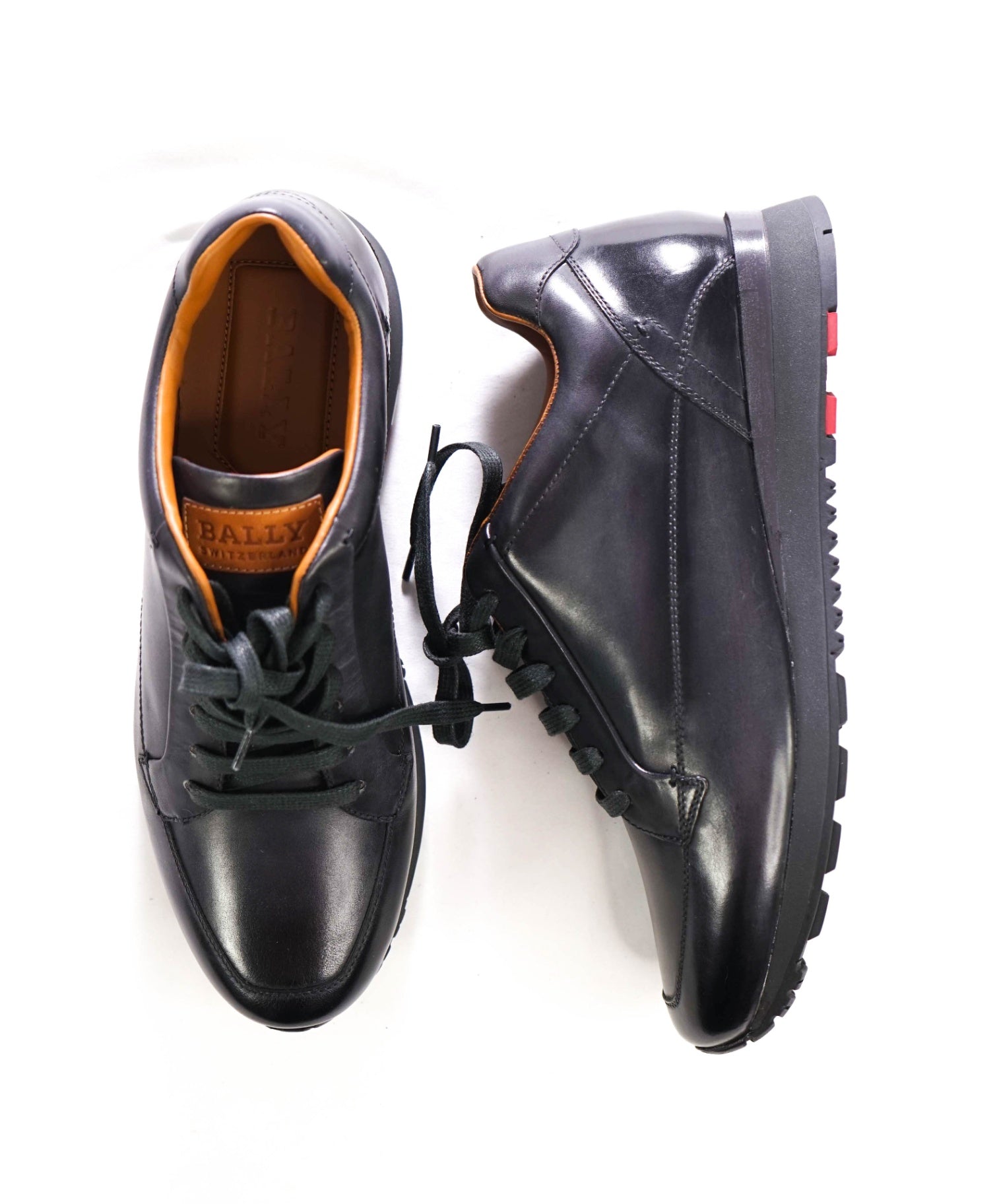 $550 BALLY - Deep Gray Leather Sneakers - US 7 (6UK)