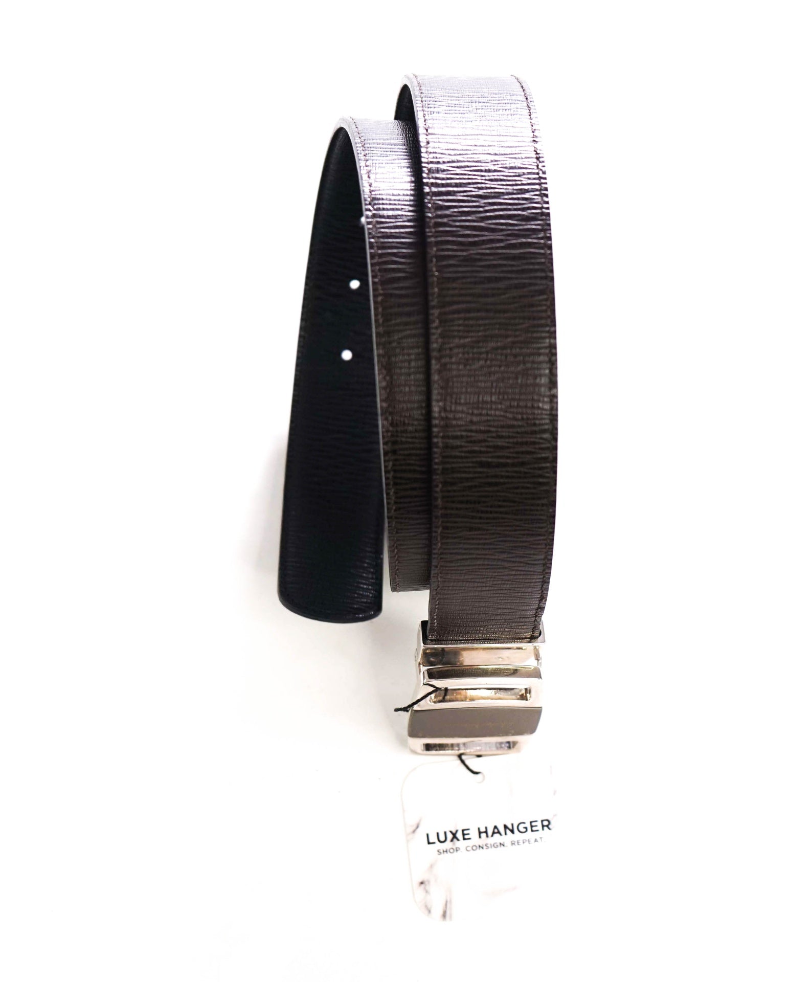 $575 FERRAGAMO - Brown Leather Belt - 33W