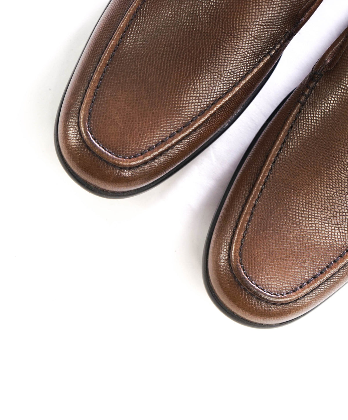 $525 BALLY - Brown Pebble Leather "MILS-1" Loafers - US 8 (7UK)