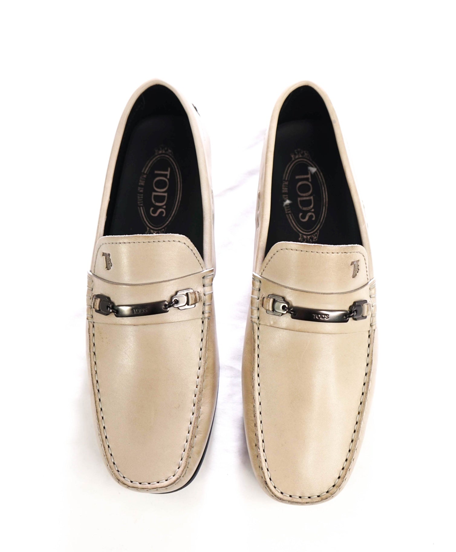 $975 TOD'S - Gray Leather Driving Loafers - 8 (UK7)