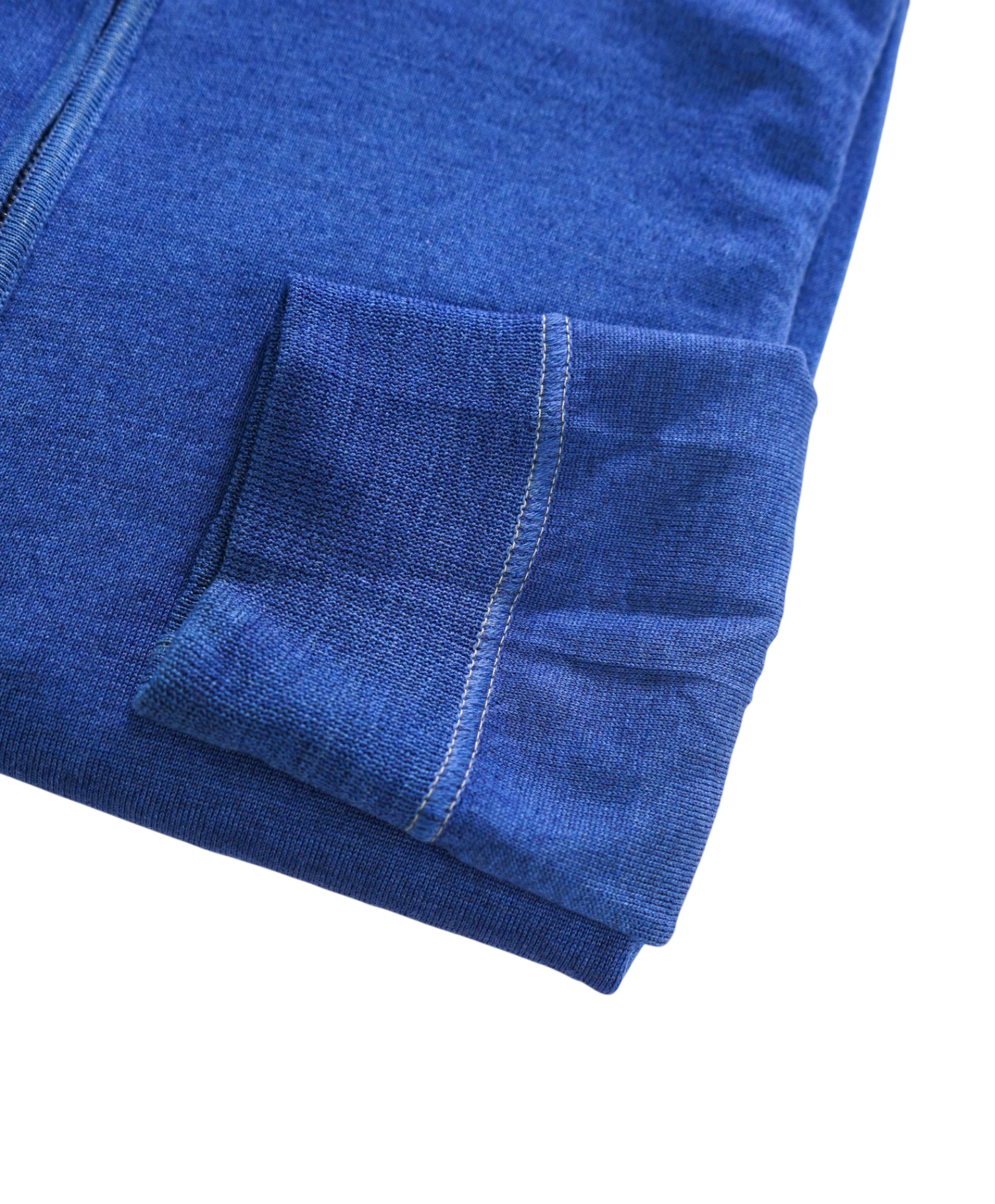 $1,495 ISAIA - Blue Wool Zip-up Bomber Sweater - S