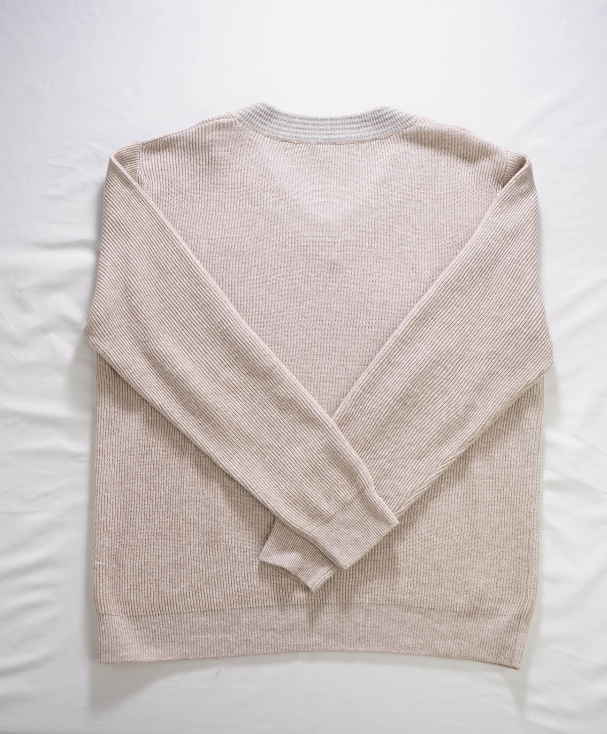 $795 ELEVENTY - Beige Knit Linen/Cotton V-Neck Sweater - XL