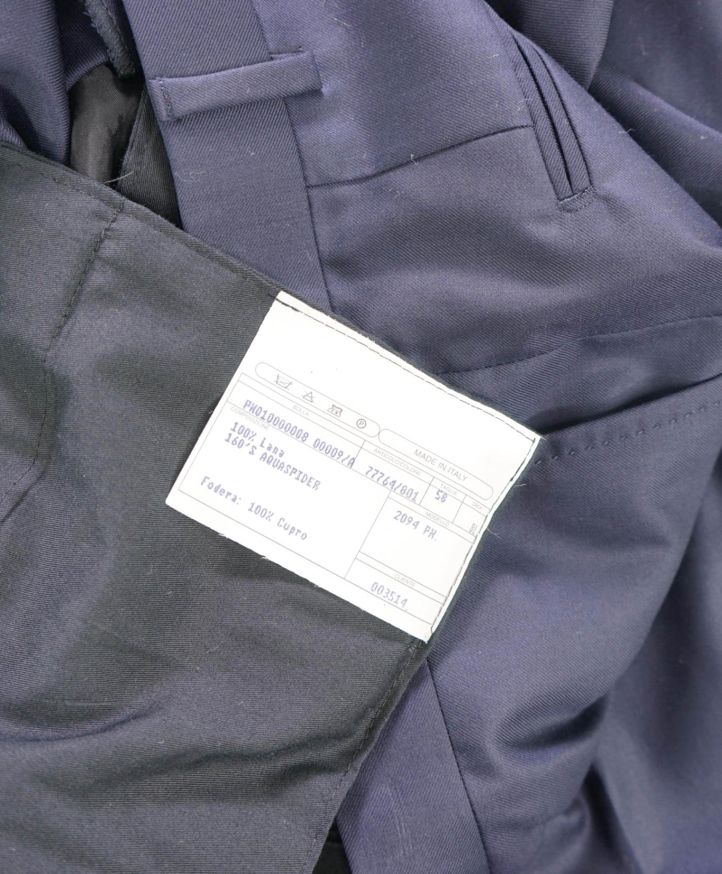 $795 ISAIA - Solid Navy Blue Wool Pants - 40W