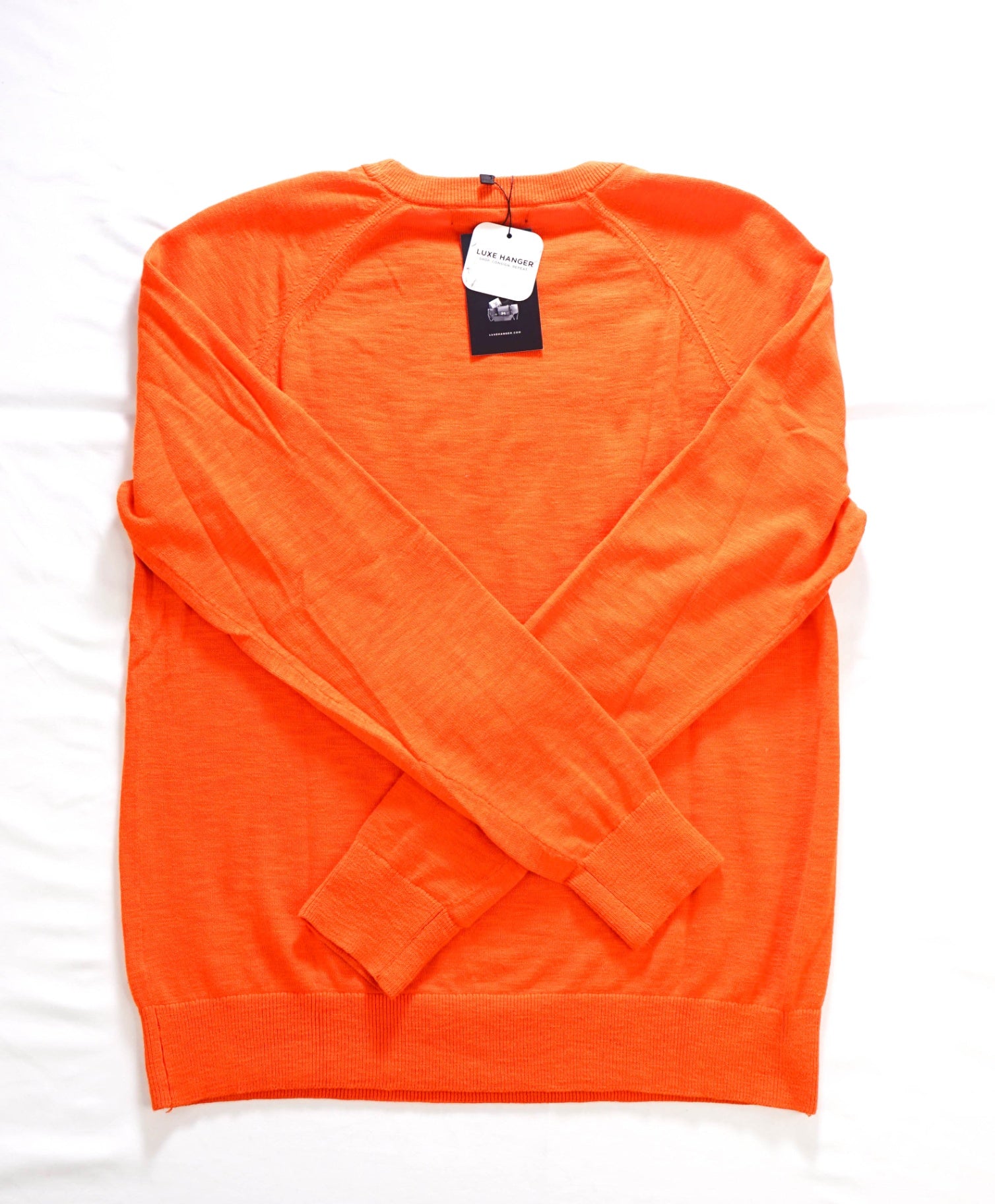 $90 BANANA REPUBLIC - Orange Cotton Crew-Neck Sweater - S