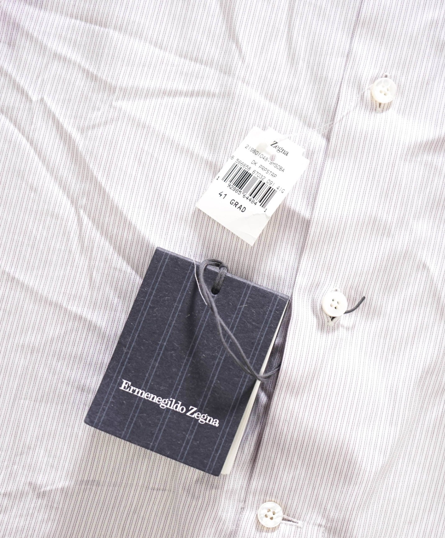 $795 ZEGNA - Purple Micro-stripe "TROFEO" Cotton Shirt - 16 / 41