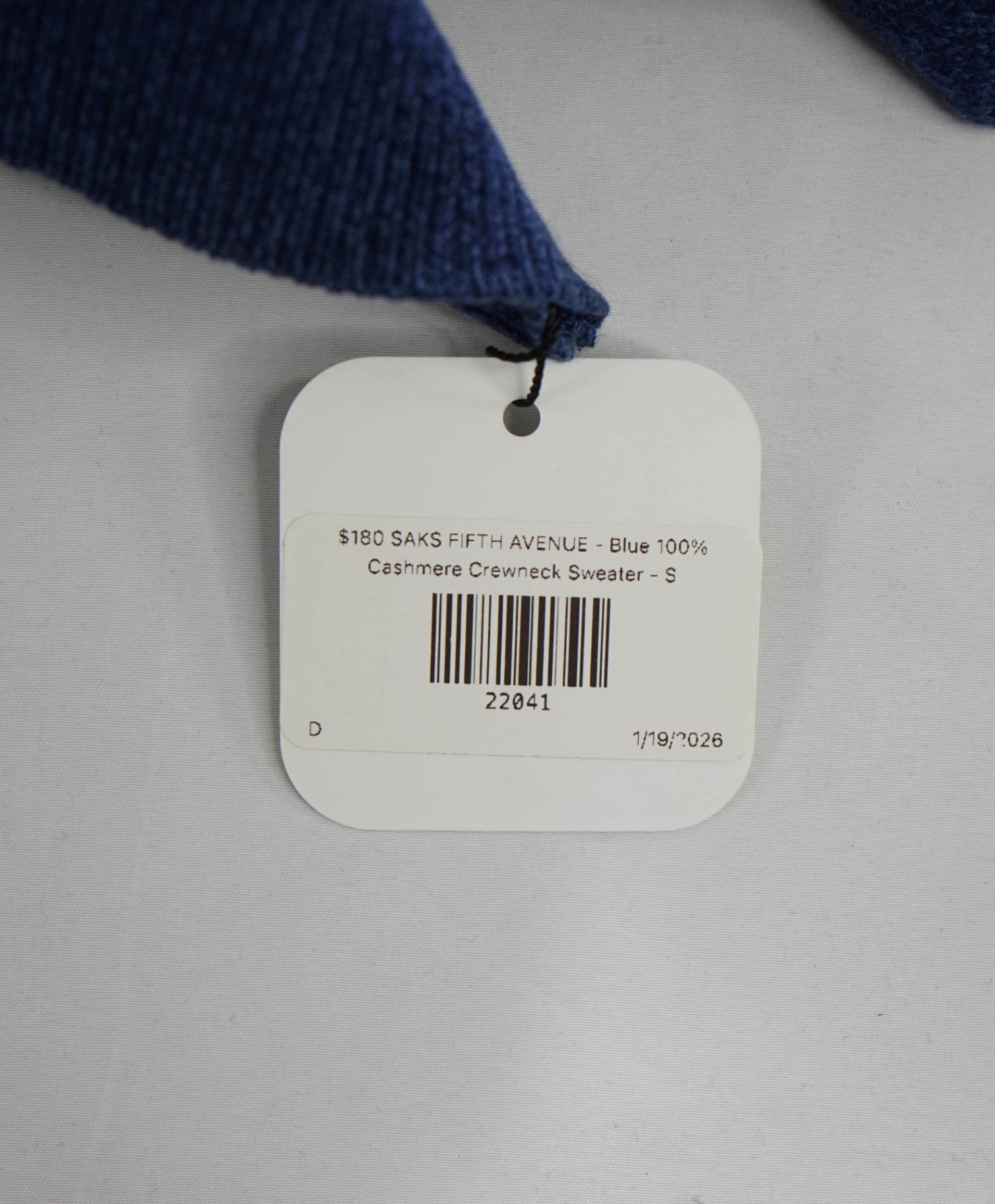 $180 SFA - Blue 100% Cashmere Crewneck Sweater - S
