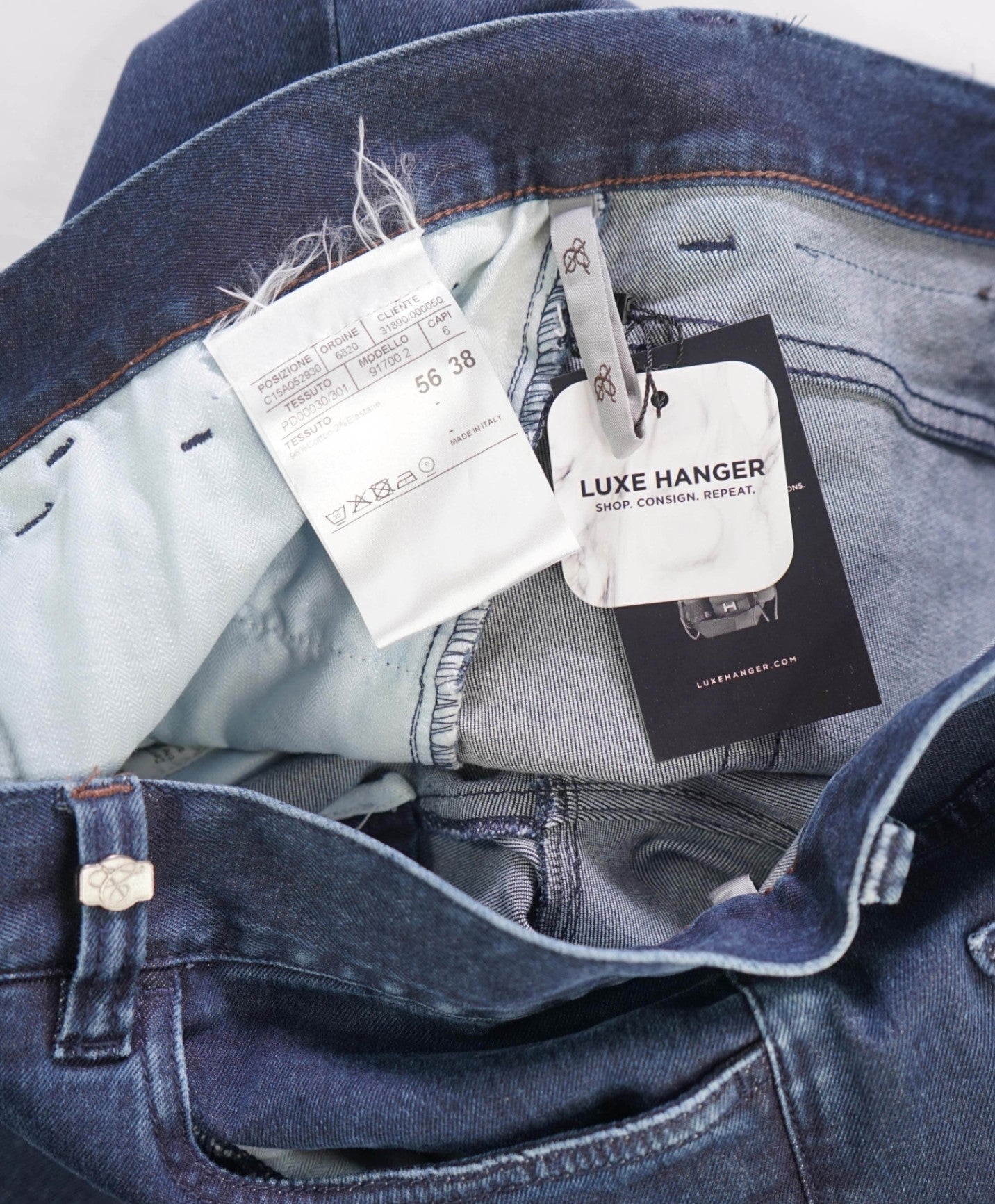 $440 CANALI - Medium Wash Denim Jeans - 38W