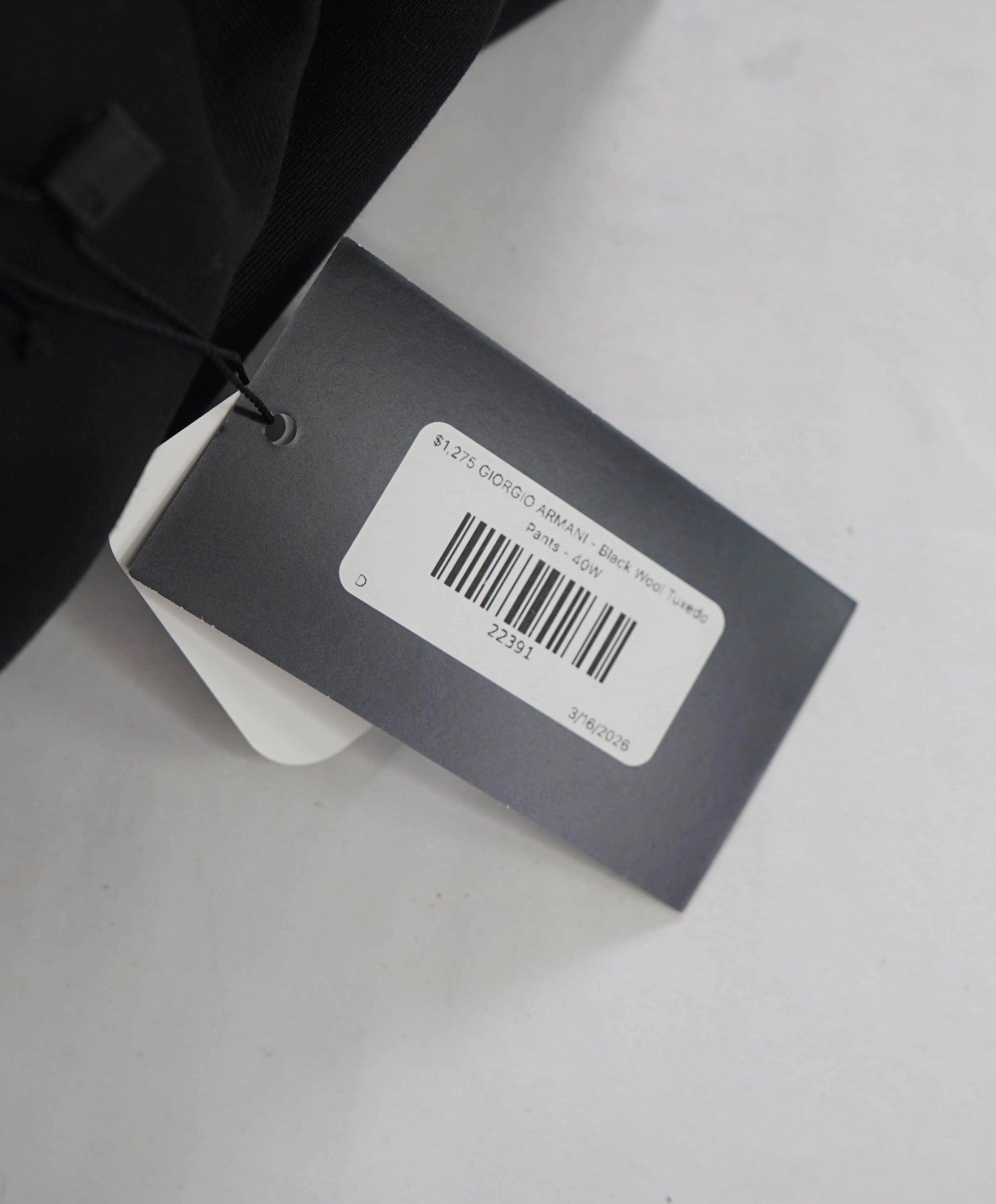 $1,275 GIORGIO ARMANI - Black Wool Tuxedo Pants - 40W