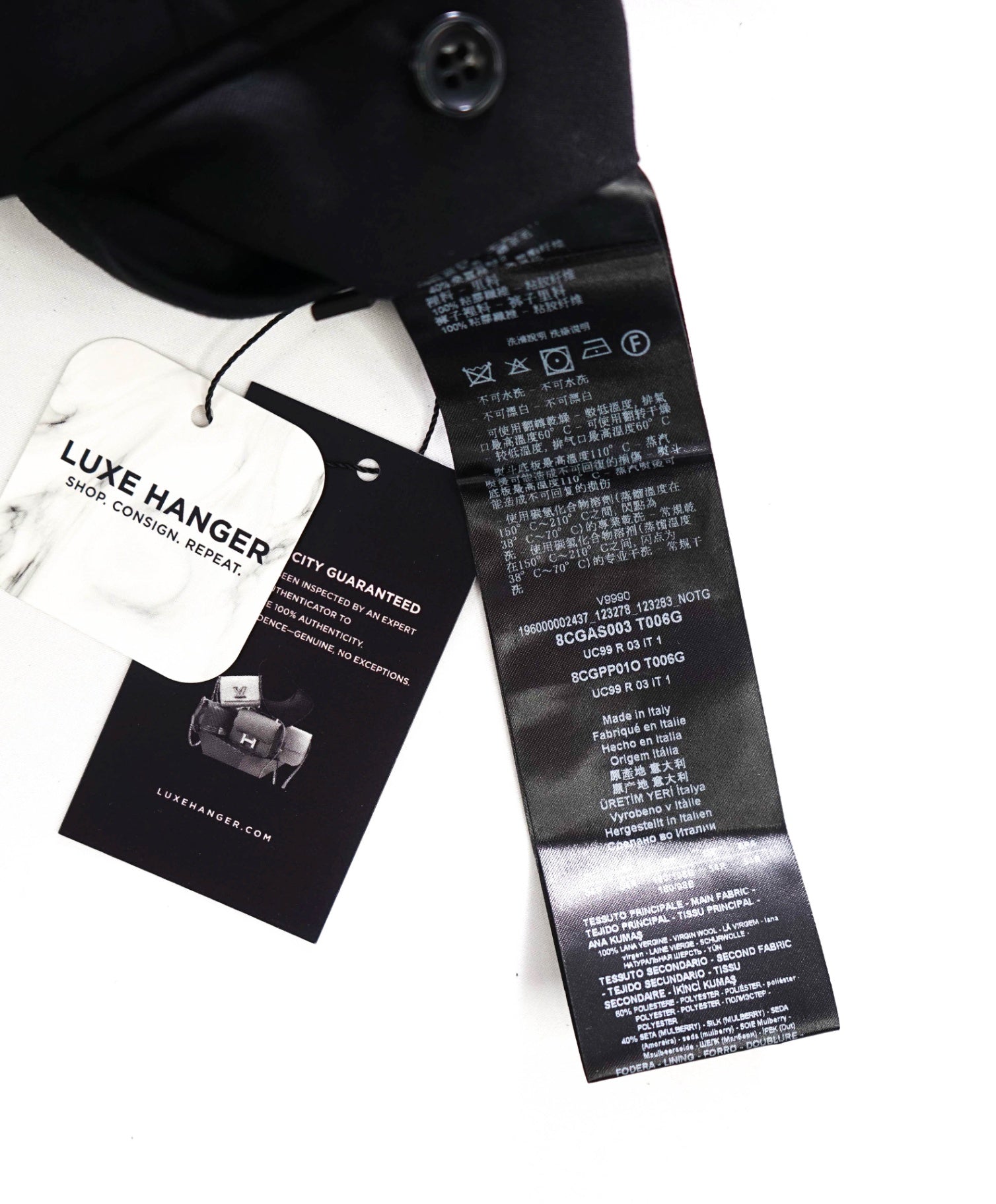 $1,275 GIORGIO ARMANI - Black Wool Tuxedo Pants - 40W