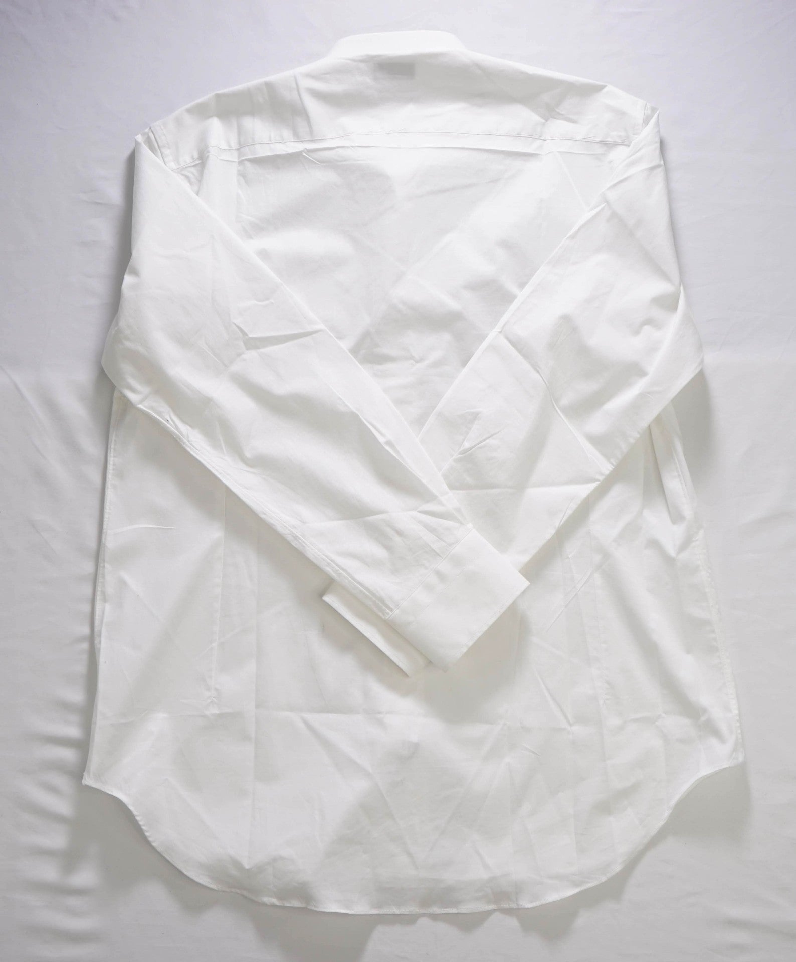 $495 SARTORIO NAPOLI - Solid White Stretch Cotton Shirt - 17 | 43