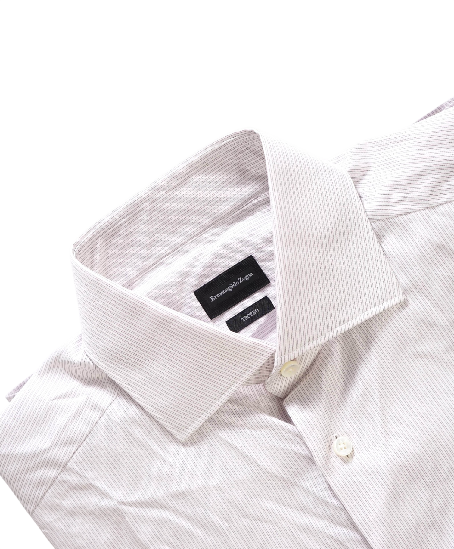 $795 ZEGNA - Purple Micro-stripe "TROFEO" Cotton Shirt - 16 / 41