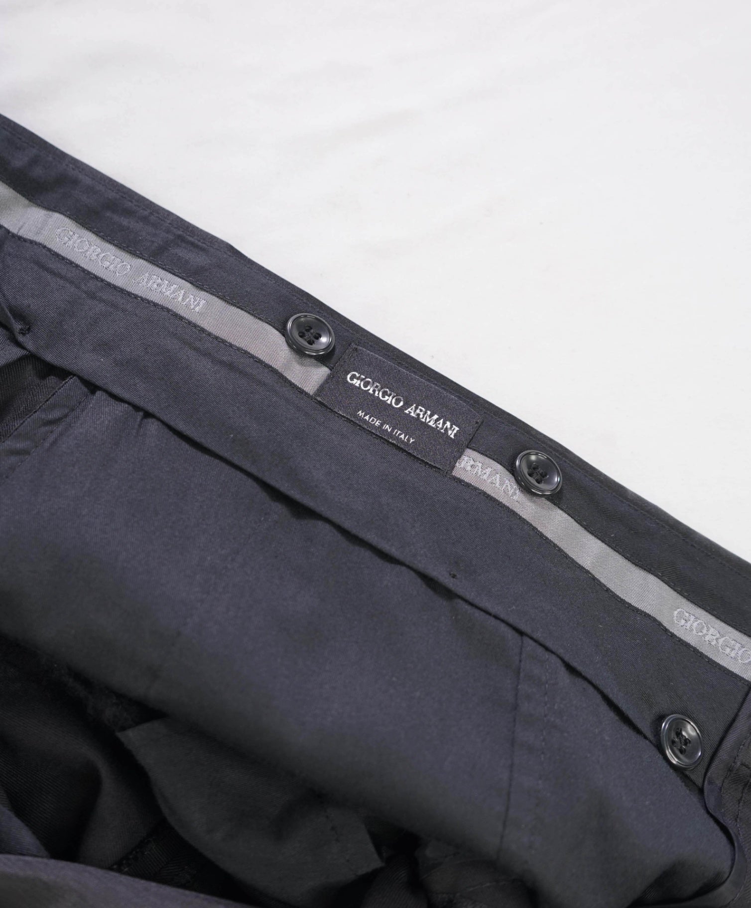 $1,275 GIORGIO ARMANI - Black Wool Tuxedo Pants - 40W