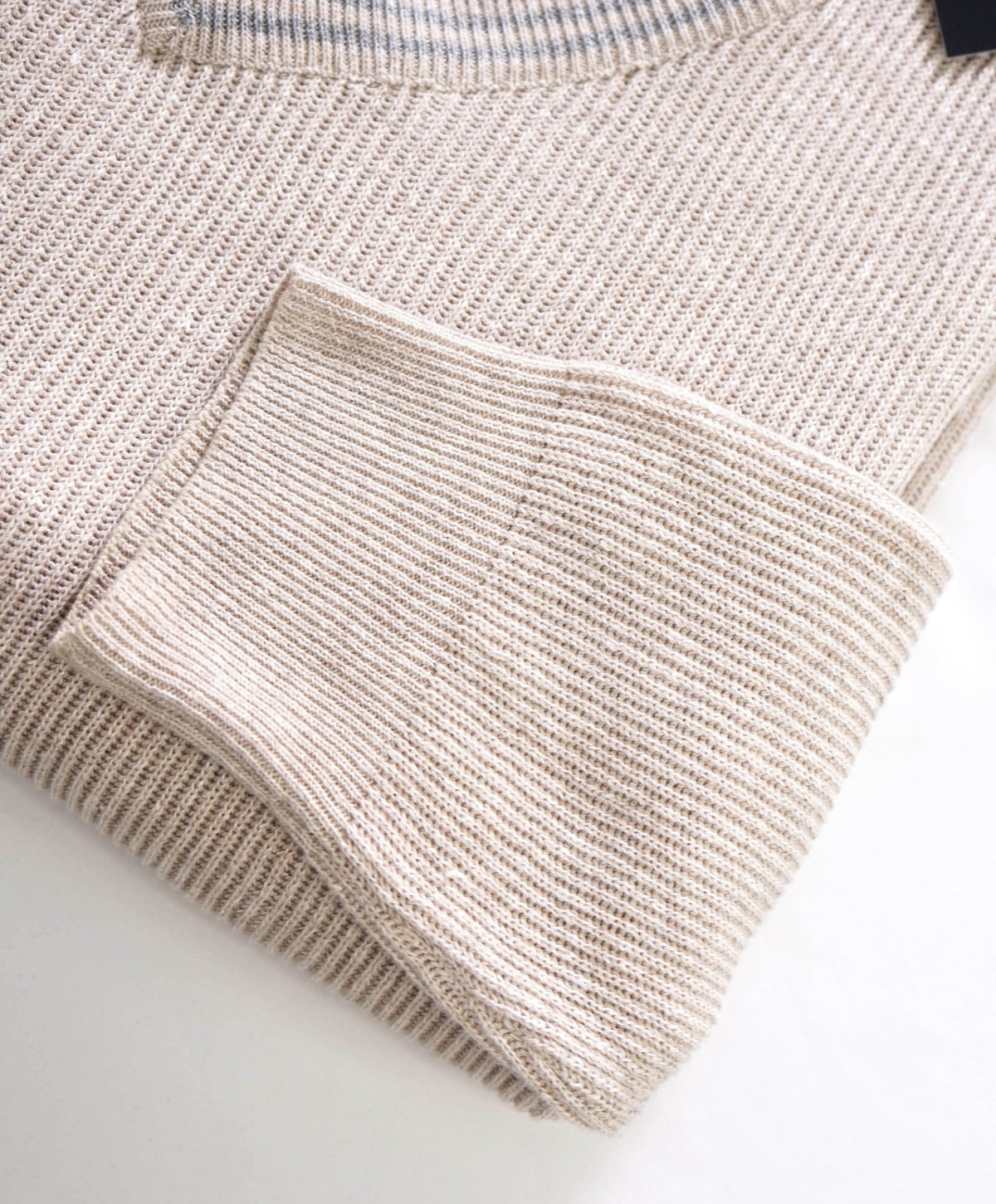 $795 ELEVENTY - Beige Knit Linen/Cotton V-Neck Sweater - XL