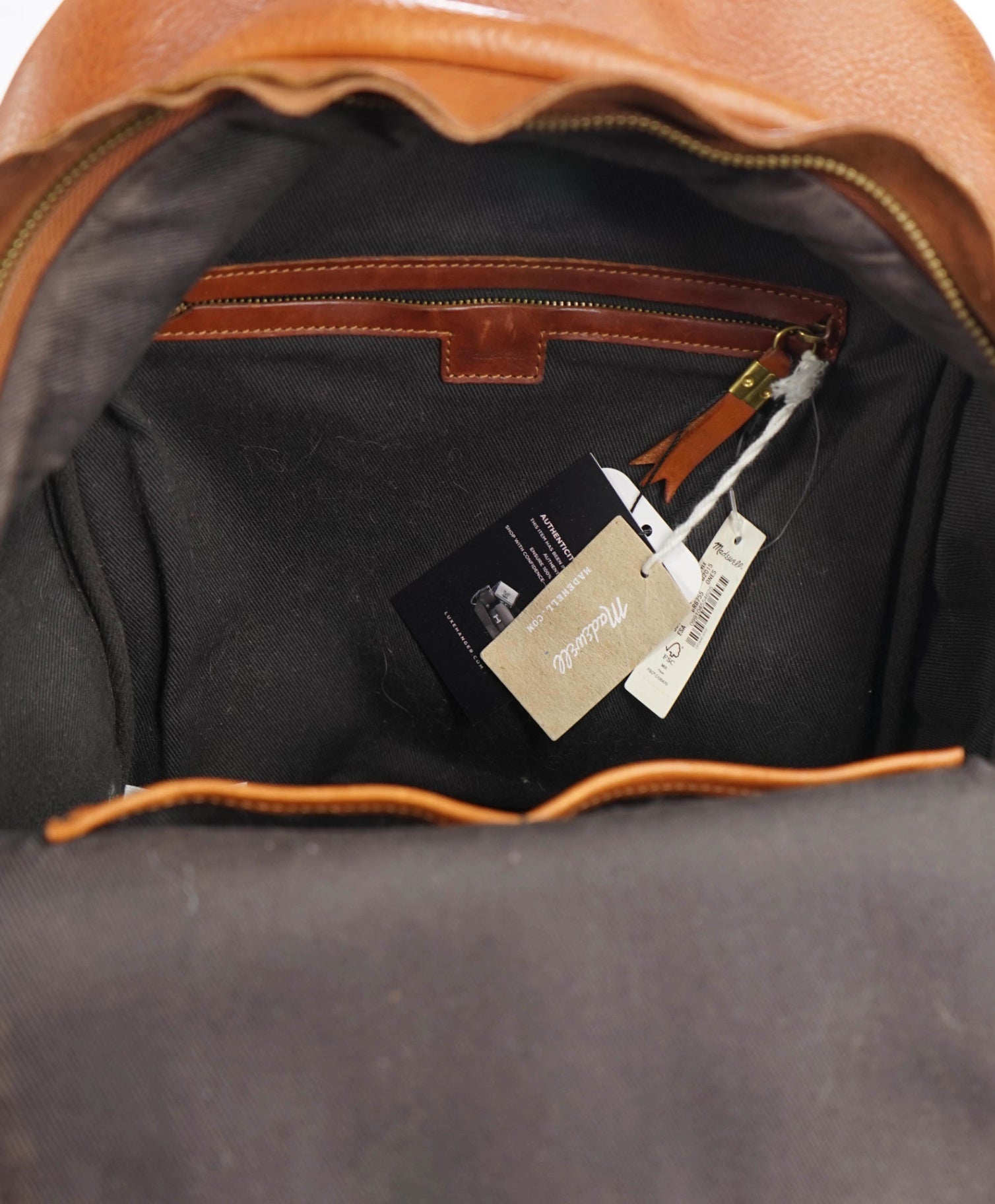 $230 MADEWELL - Saddle Brown Leather Backpack