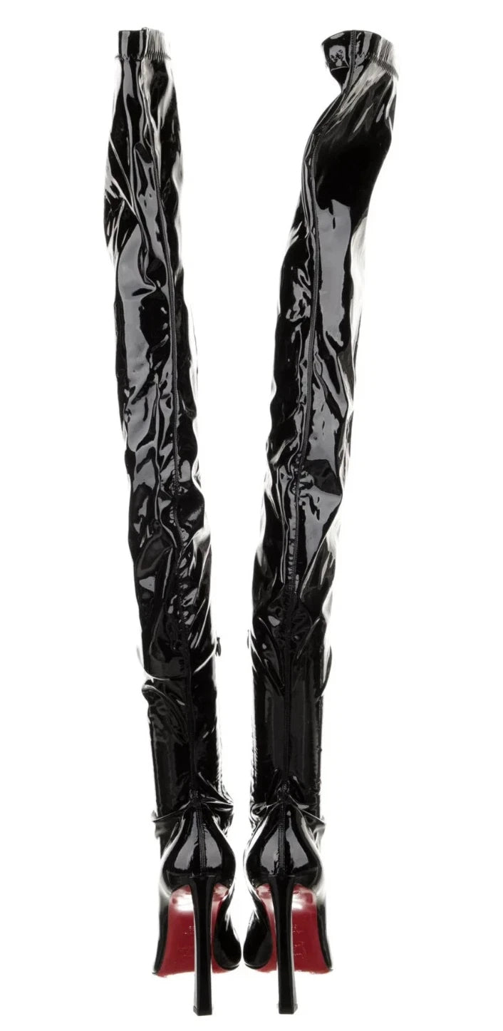 $3,000 LOUBOUTIN - CONDORA Over-Knee 100mm Boots- 38EU