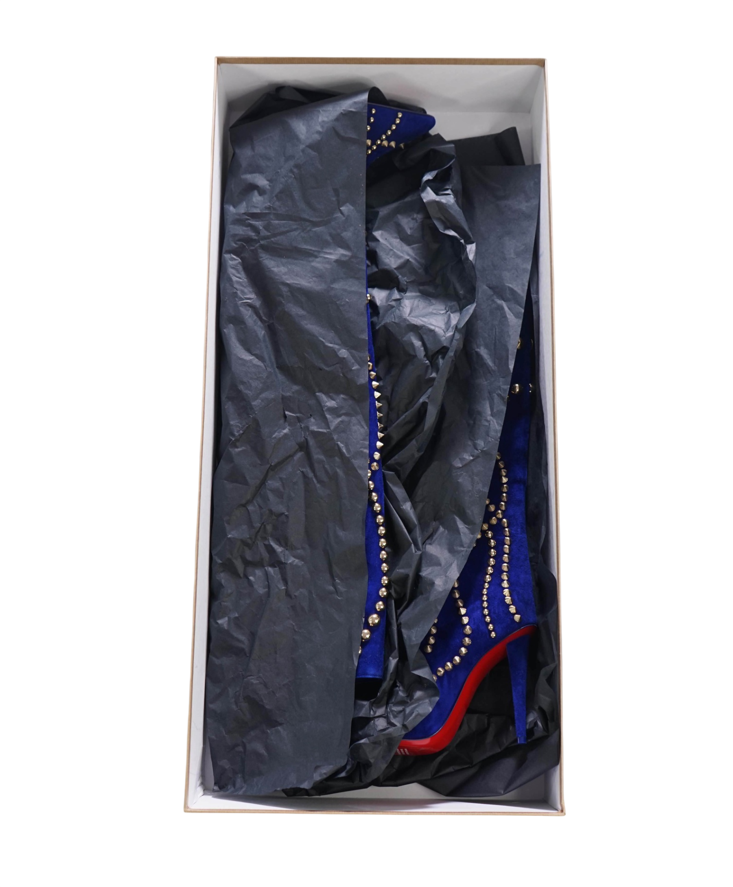 $3,995 LOUBOUTIN -"ASTRILARGE PIKA" 100mm Knee Boots- 36.5EU