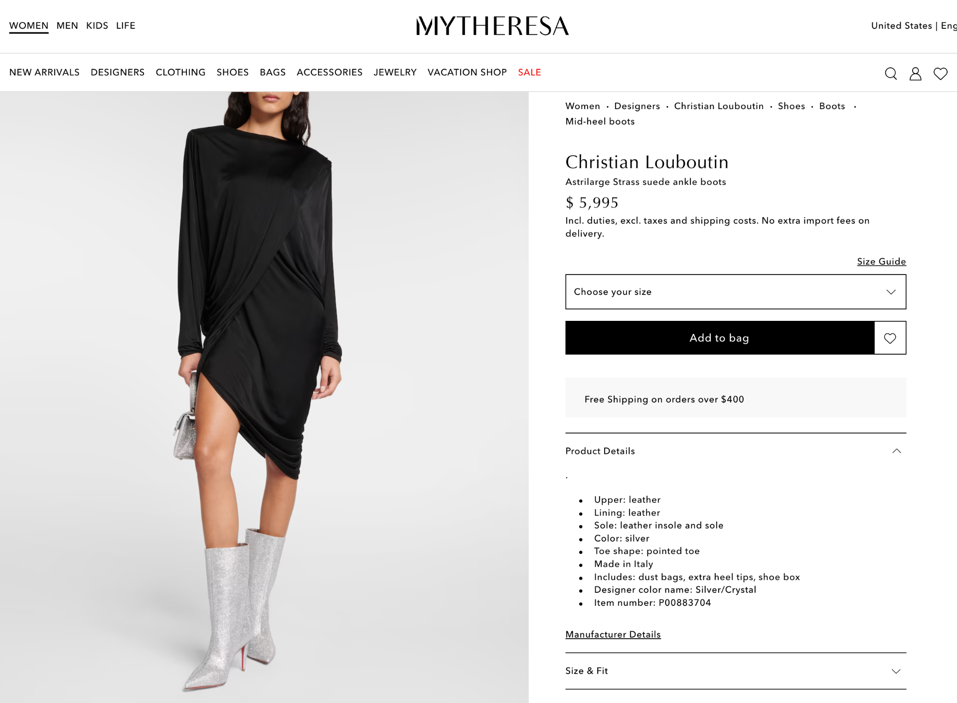 $5,995 LOUBOUTIN LMTD EDTN -Crystal ASTRILARGE 85mm- 38EU
