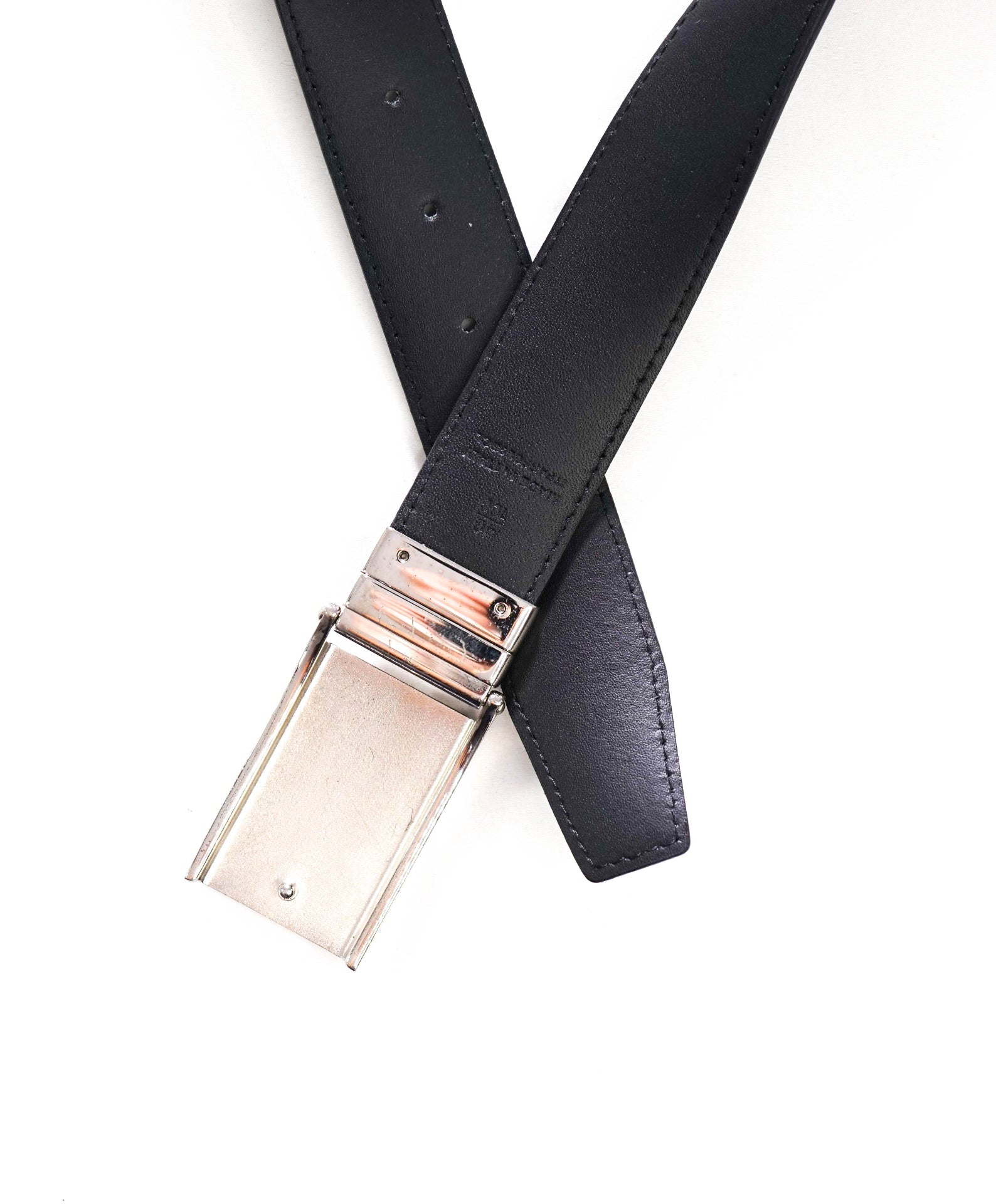 $295 BURBERRY - Brown/Black Reversible Canvas/Leather Belt - 40W