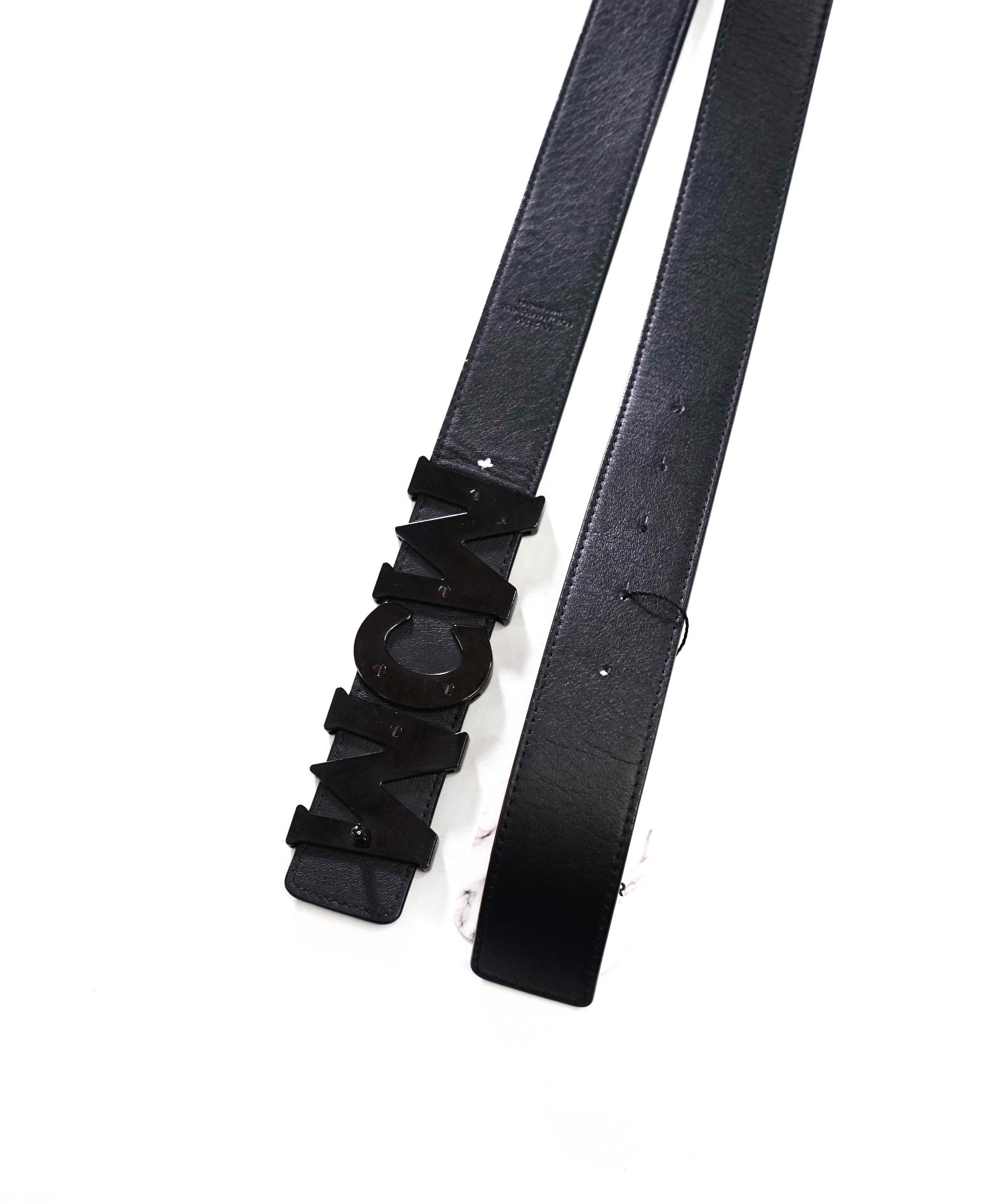 $385 MCM - Black Leather Belt - 44W