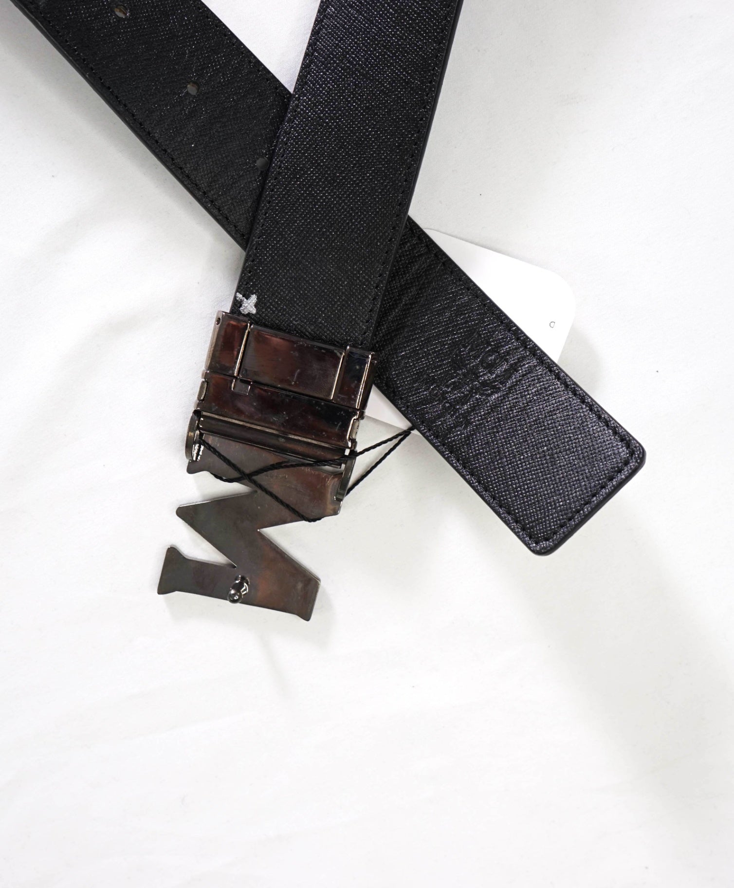 $380 MCM - Black/Blue Claus M Leather Reversible Belt - 40W