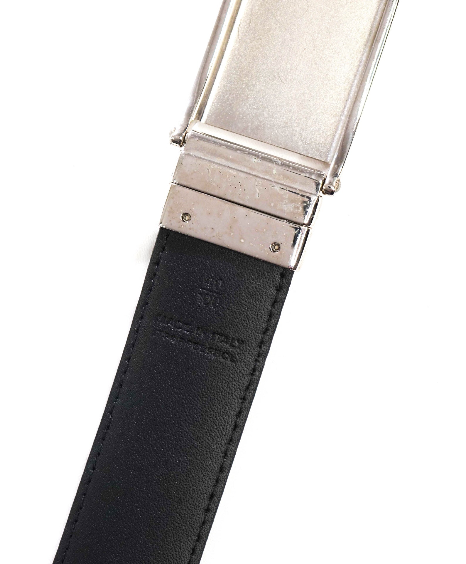 $295 BURBERRY - Brown/Black Reversible Canvas/Leather Belt - 40W